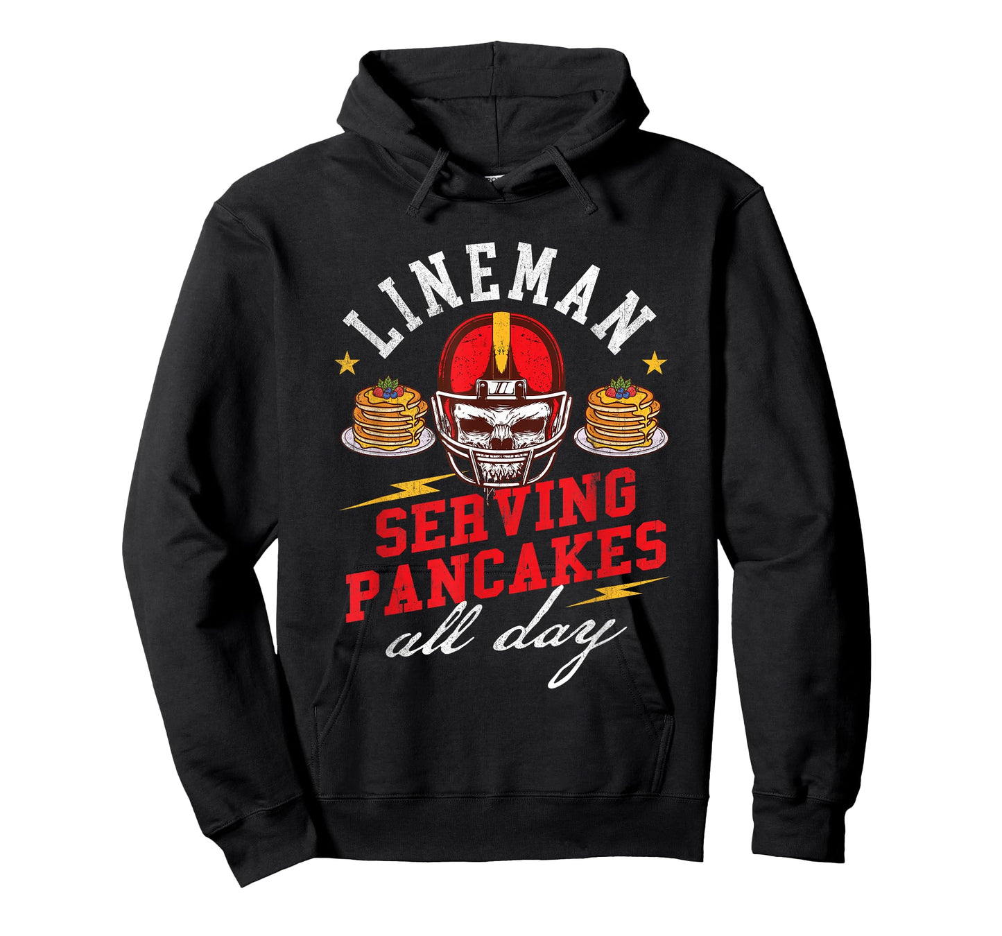 Lineman Serving Pancakes All Day - Football Player Sports T-Shirt