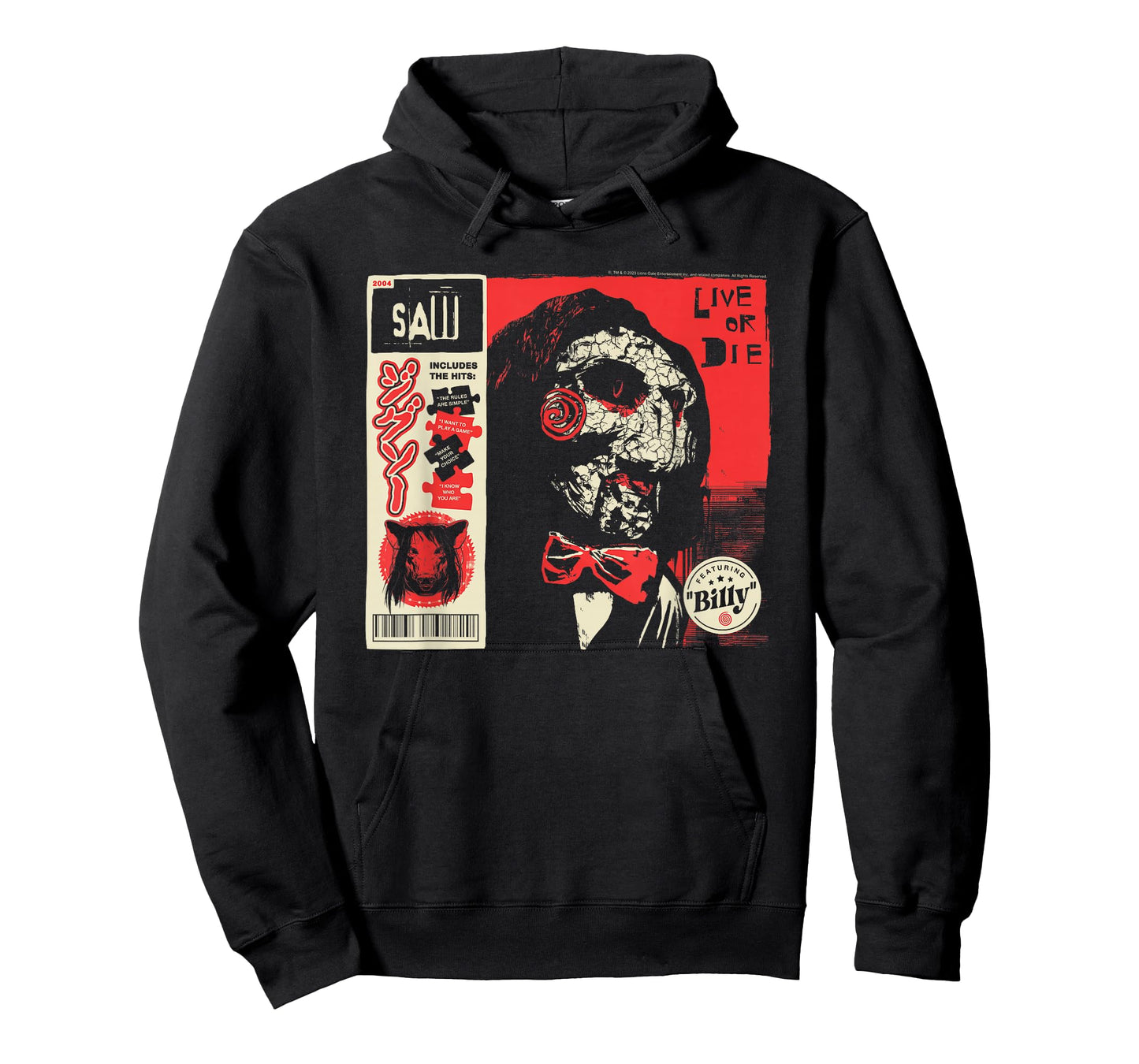 Saw Live or Die Kanji Collage Horror Movie T-Shirt