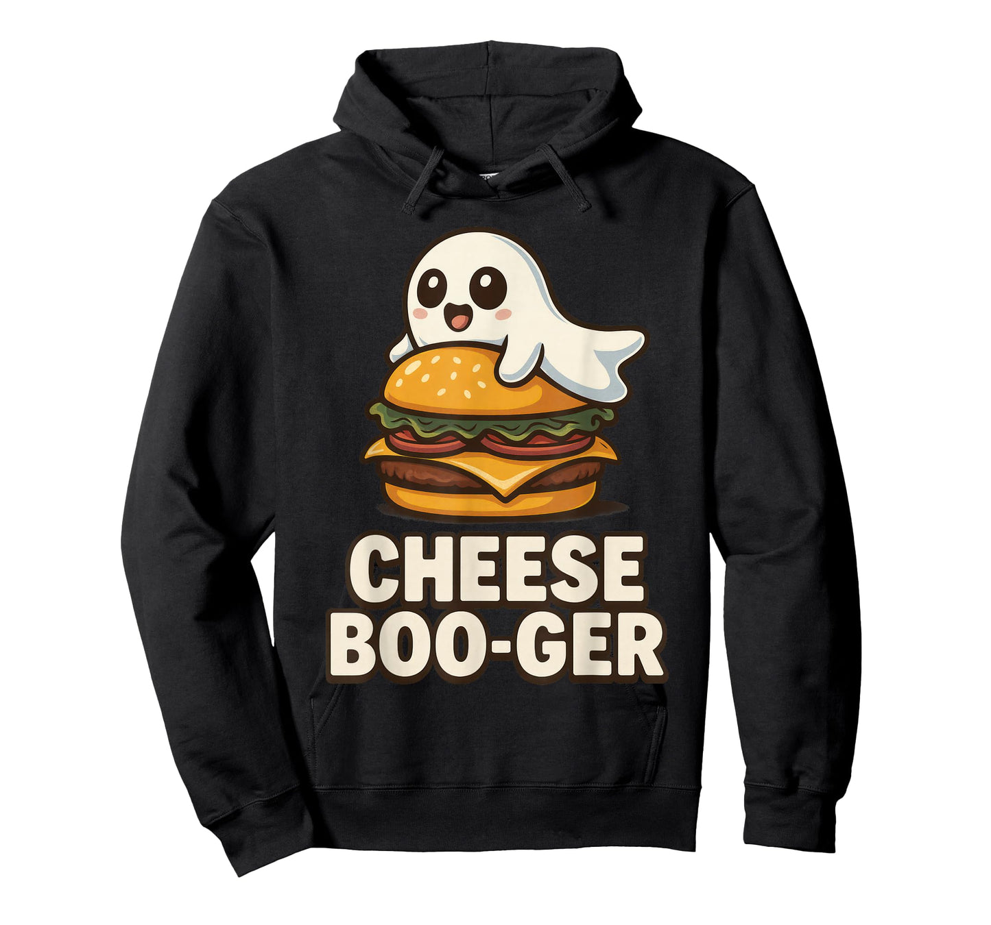 Cheese Boo-Ger Cute Ghost Burger Funny Food Pun Halloween T-Shirt