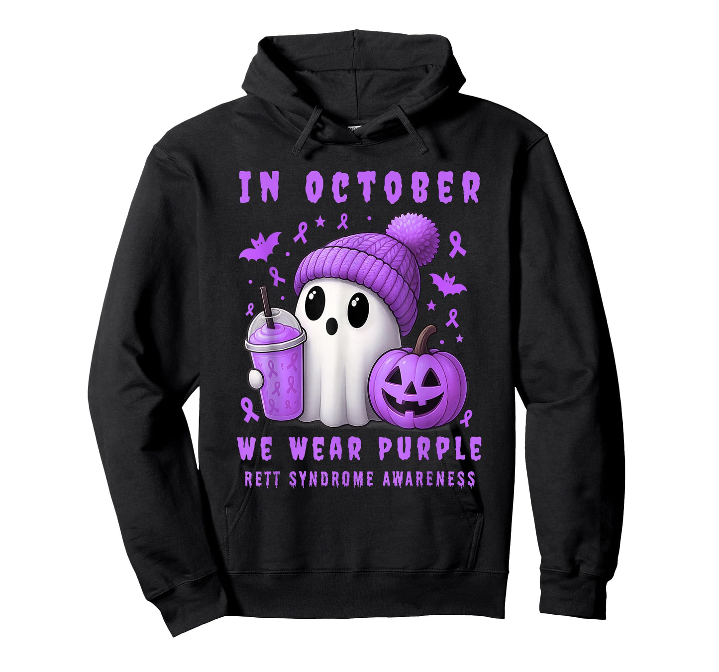 Halloween Boo Rett Syndrome Awareness in October Purple T-Shirt