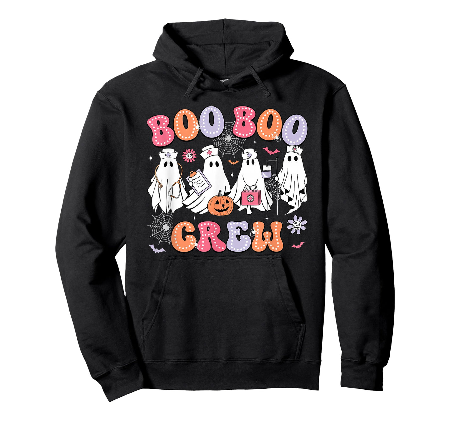 Halloween Nurse Groovy Boo Crew Nurse Funny Cute Ghost Women T-Shirt