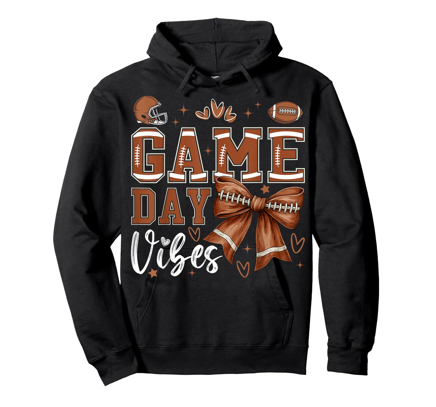 Game Day Vibes Football Coquette Bow Football Girl T-Shirt
