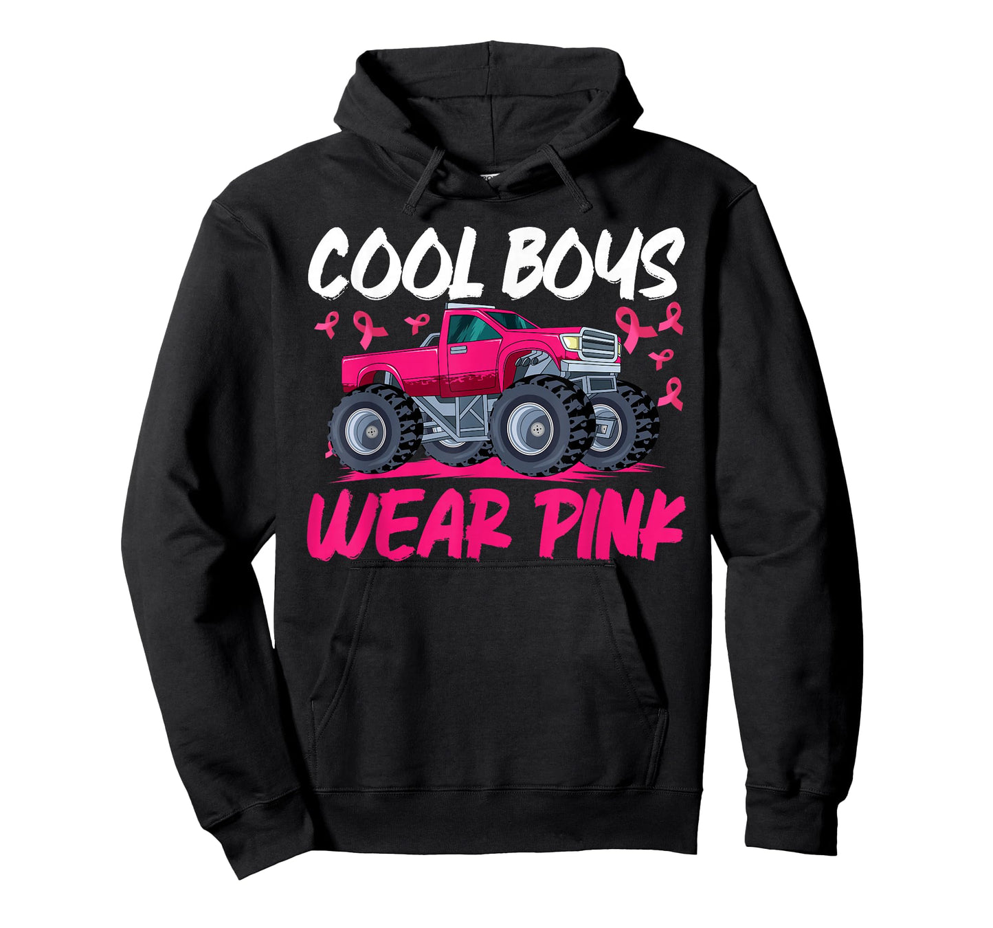 Monster Truck Breast Cancer Awareness Cool Boys Wear Pink T-Shirt
