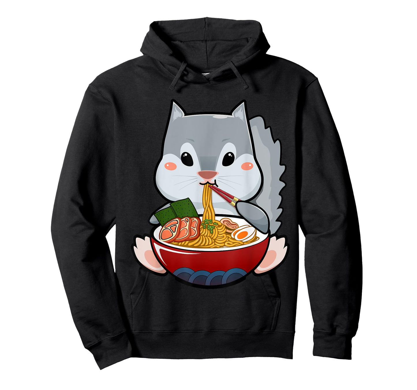 Momonga Squirrel Eating Ramen Noodle Funny Kawaii Udon Anime T-Shirt
