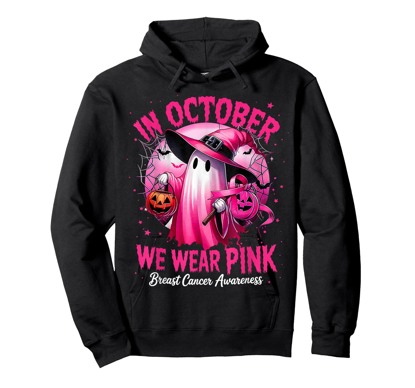 In October We Wear Pink shirt Ghost Breast Cancer Awareness T-Shirt