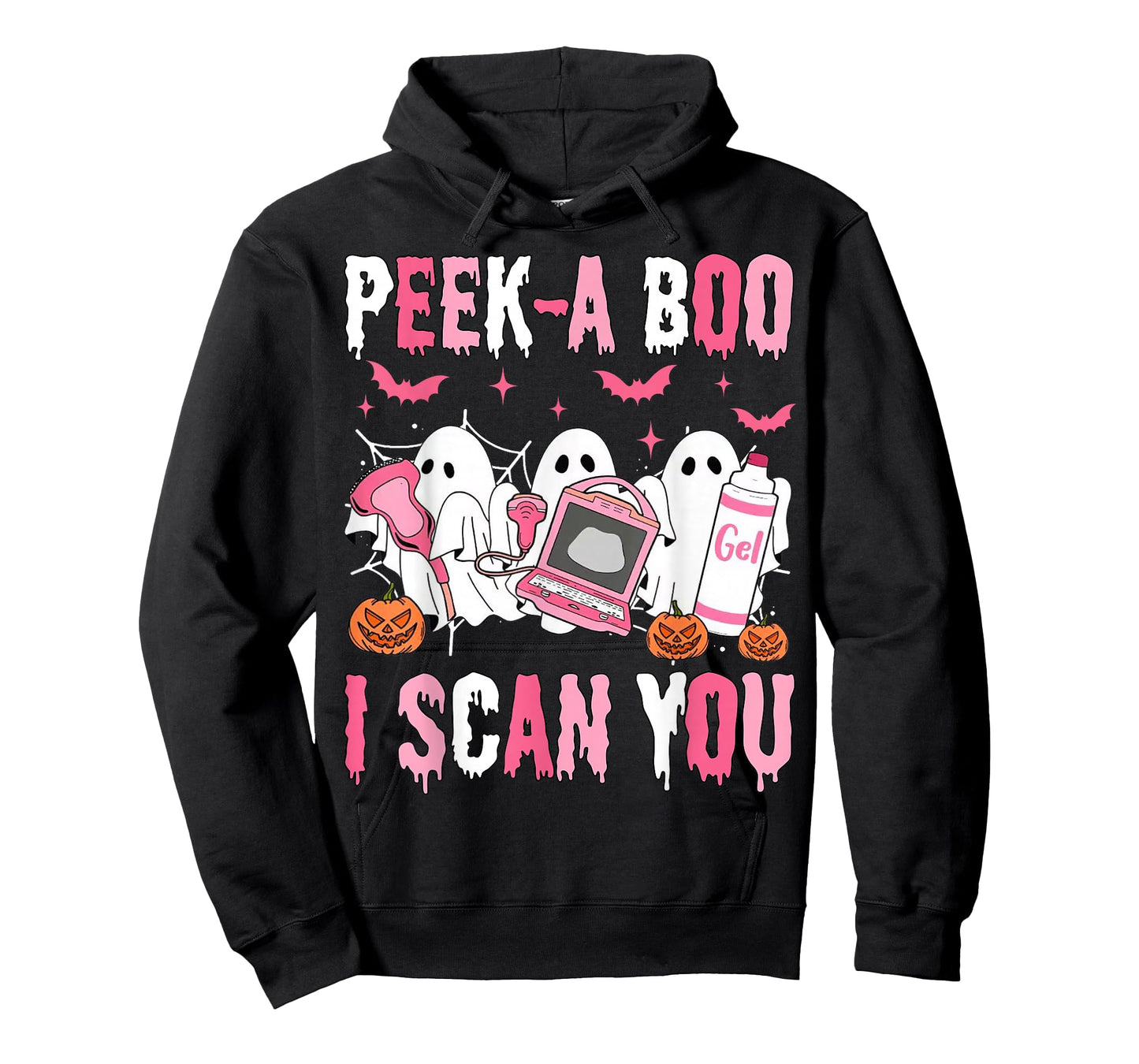 Peek A Boo I Scan You Spooky Sonographer Ultrasound Tech T-Shirt