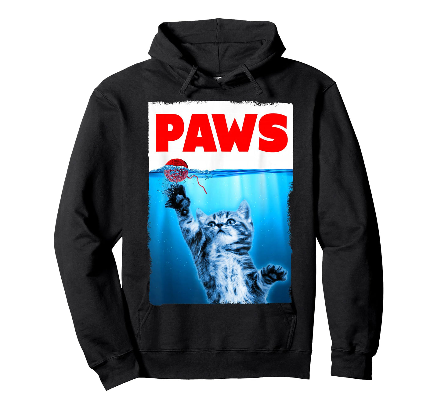 Paws Cat Parody Chasing String Ball T-Shirt