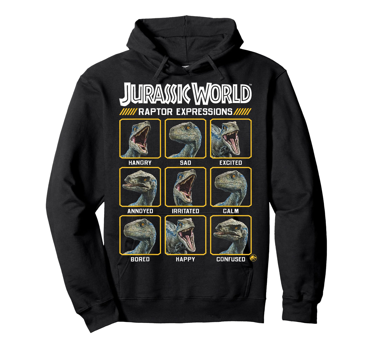 Jurassic World Two Blue Raptor Expressions Graphic Short Sleeve T-Shirt
