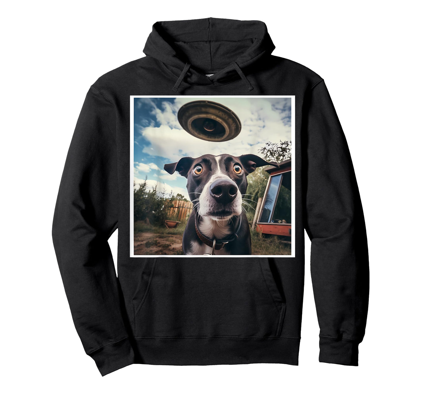 Dog Selfie with UFOs Alien Extraterrestrial UFO Believer T-Shirt