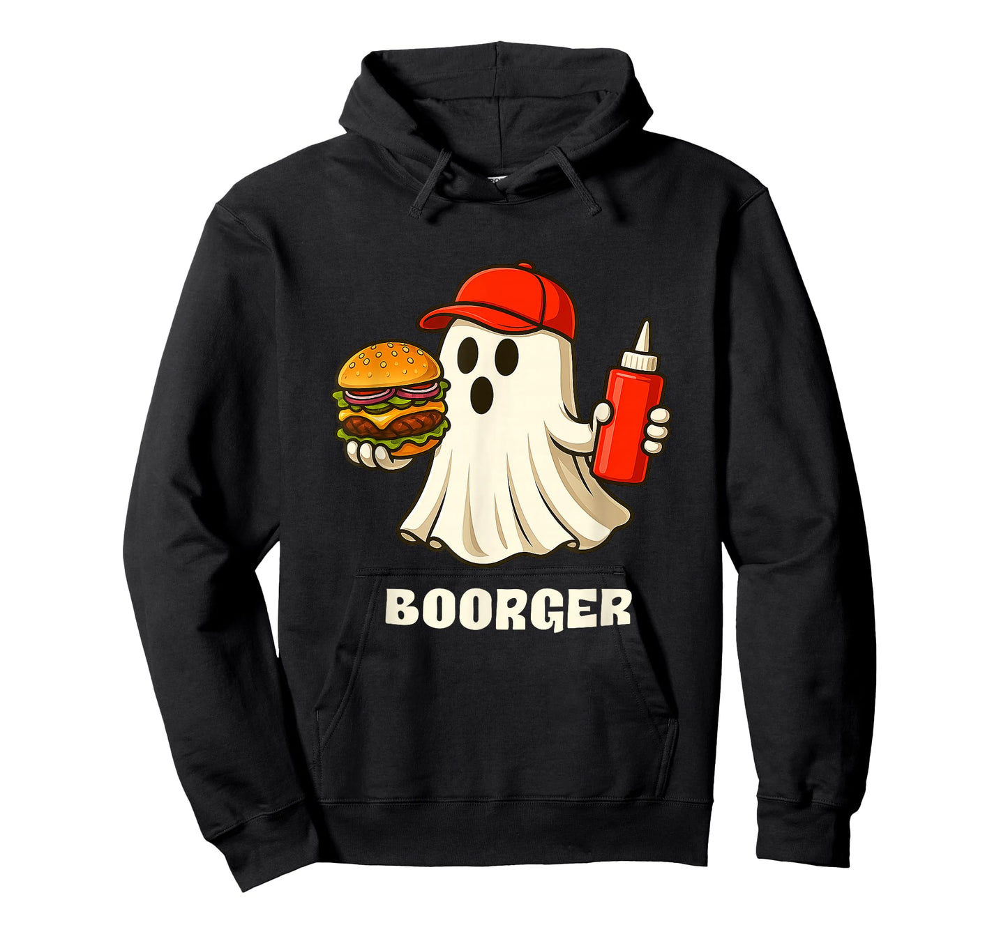 Boorger Halloween Ghost Foodie Halloween Burger Delivery Man T-Shirt