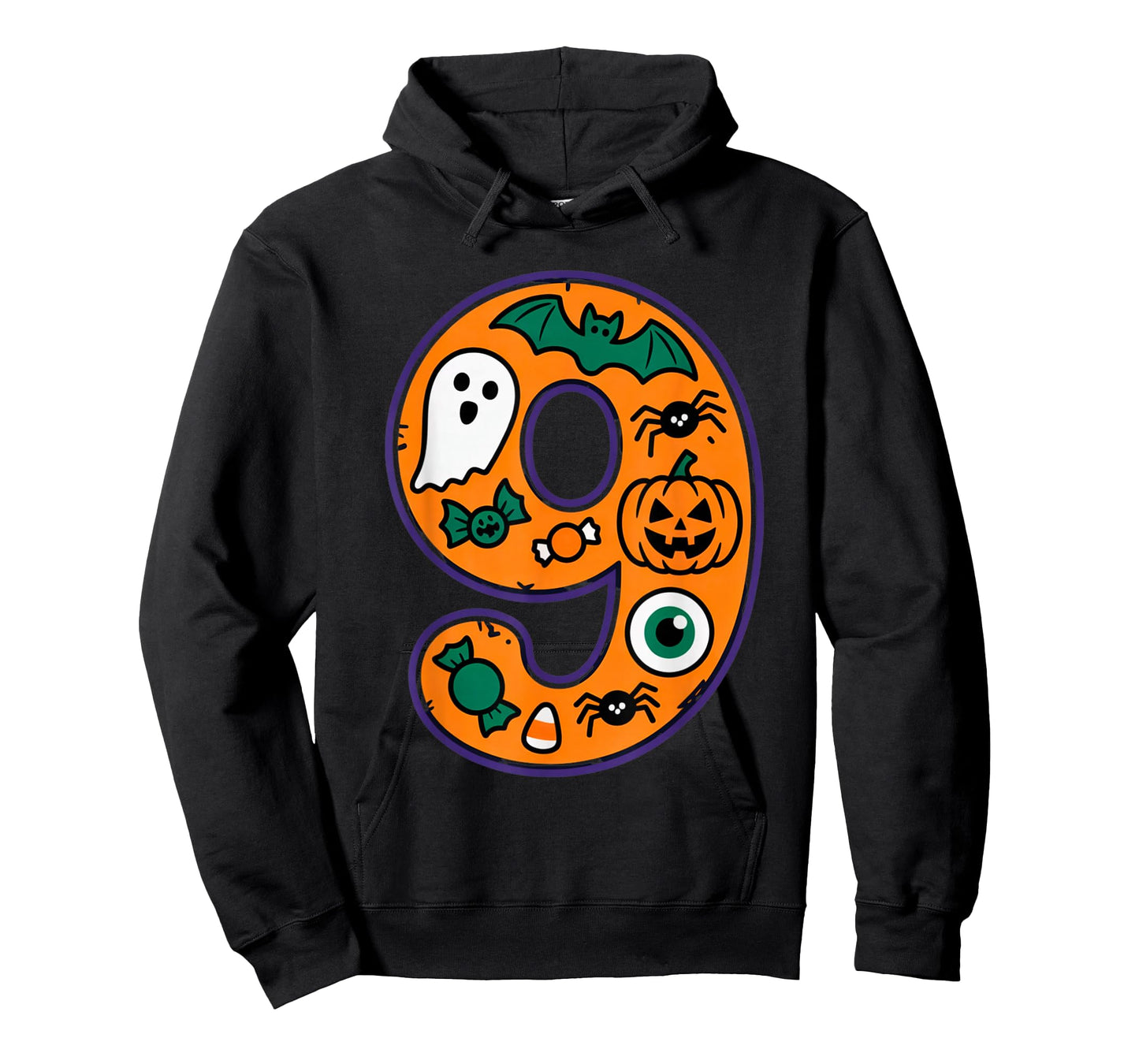 Halloween Number 9 Birthday Pumpkin Ghost Spider Candy Party T-Shirt