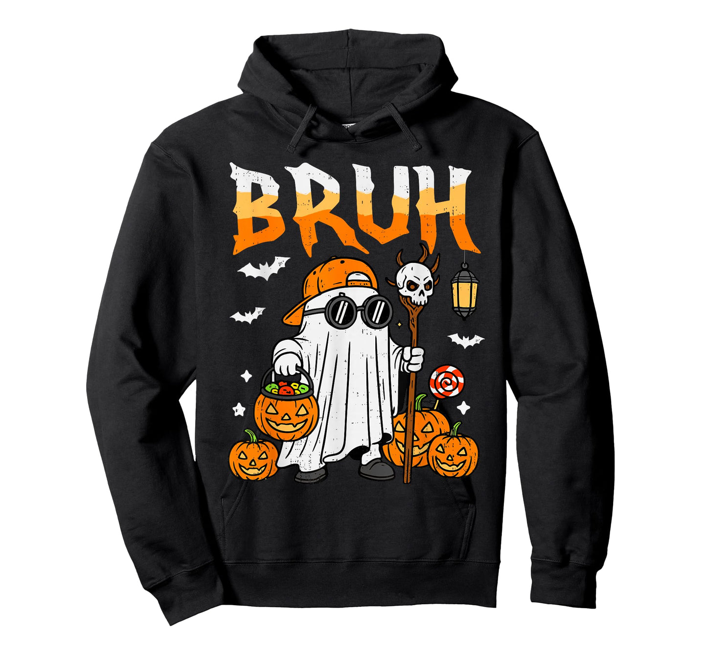 Bruh Ghost Candy Pumpkin Halloween Costume Boy Teen Bro Kid T-Shirt