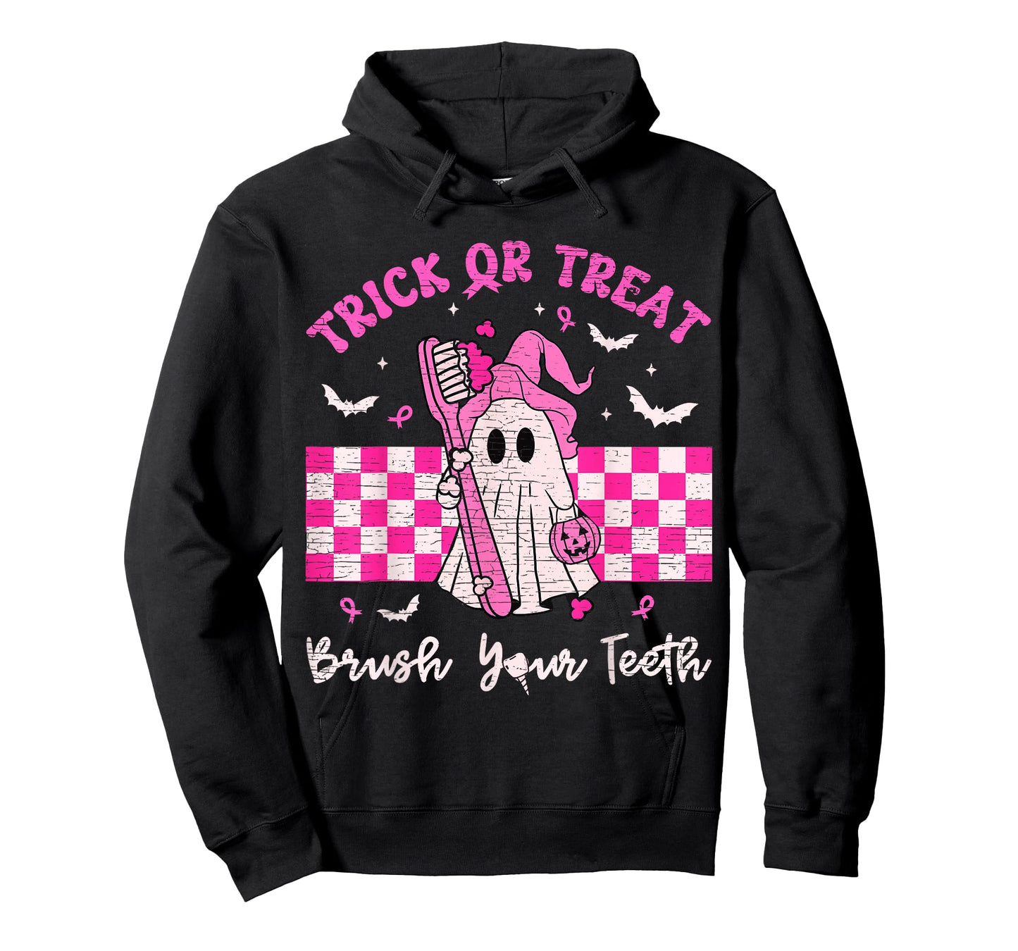 Wear A Pink Trick Or Treat Brush Your Teeth Dental Halloween T-Shirt
