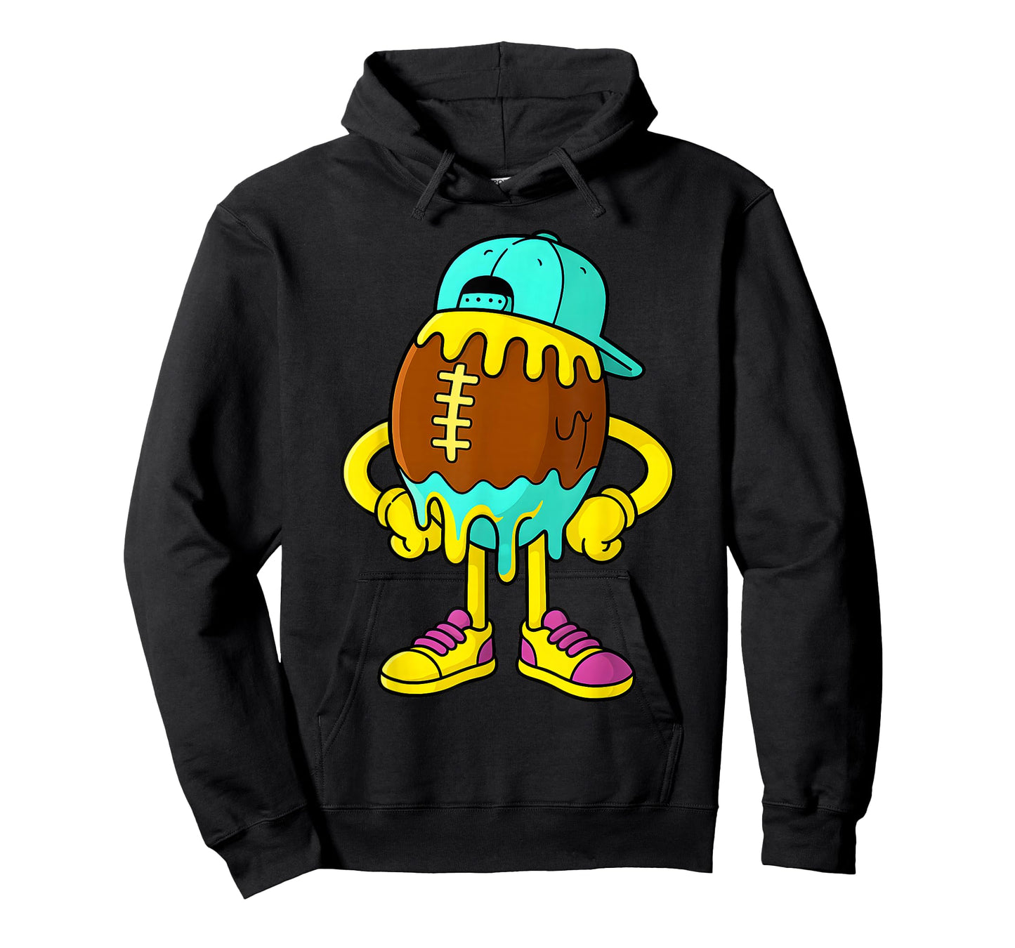 Football Drip Boys Football Ice Cream Drip Character T-Shirt