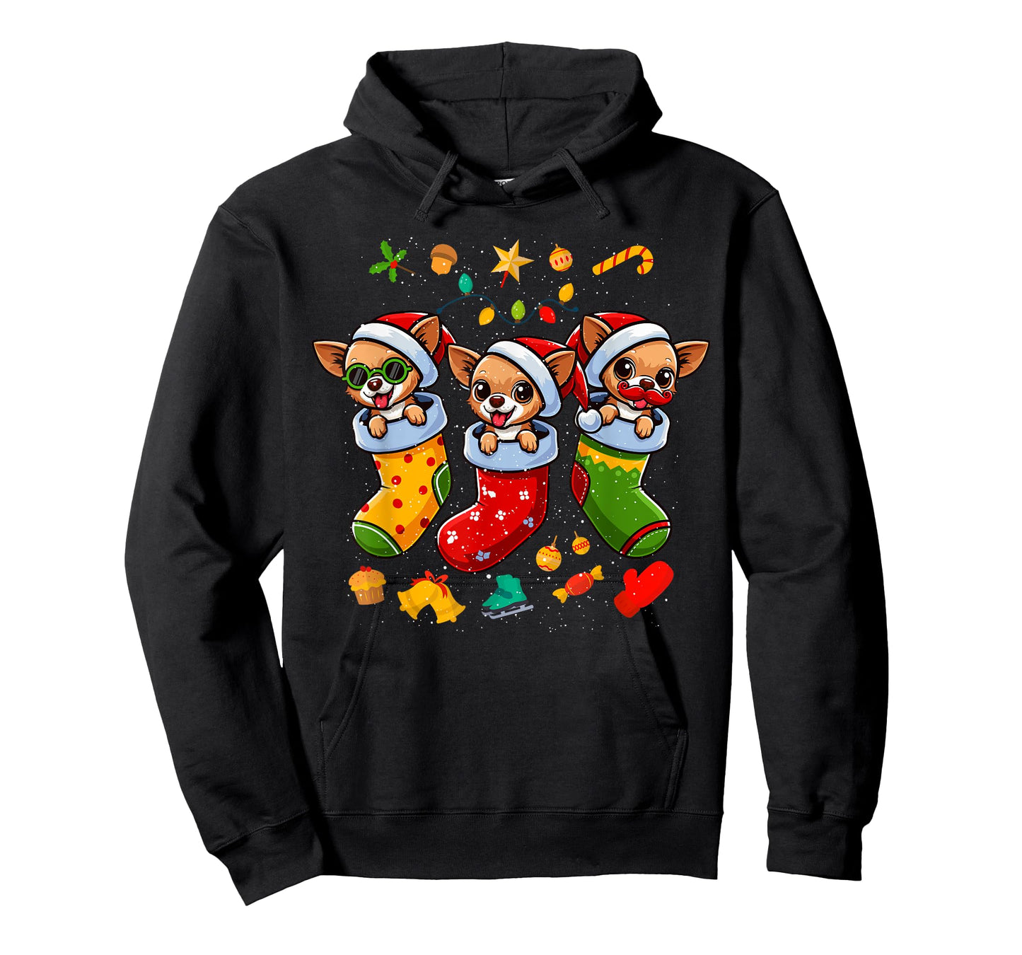 Chihuahua Santa Claus Christmas Stocking Dog X-Mas Dogs T-Shirt