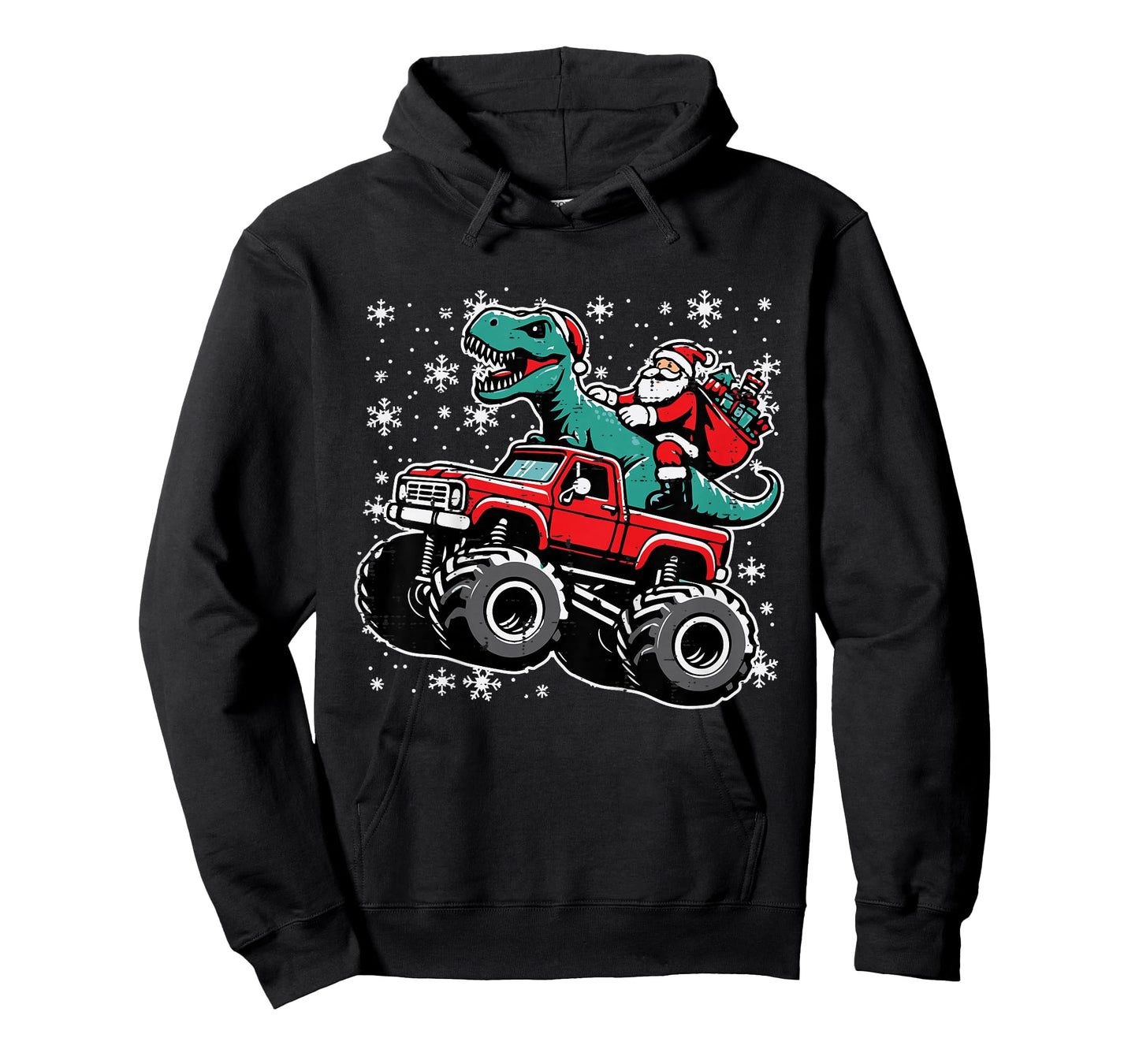 Kids Christmas Monster Truck Dino Santa Xmas Toddler Boys Kids T-Shirt