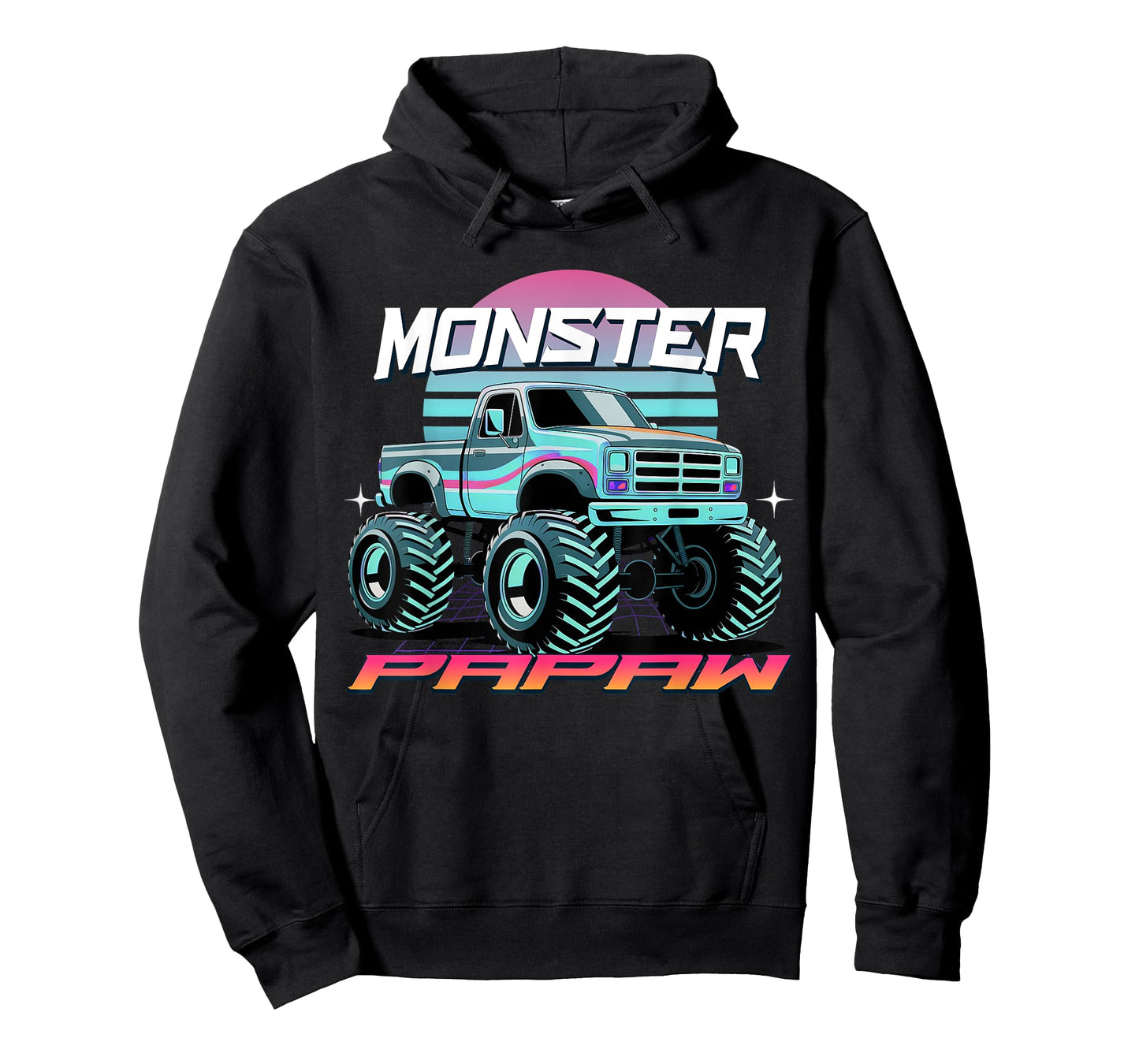 Monster Truck Papaw Aesthetic Monster Truck 80's Retrowave T-Shirt