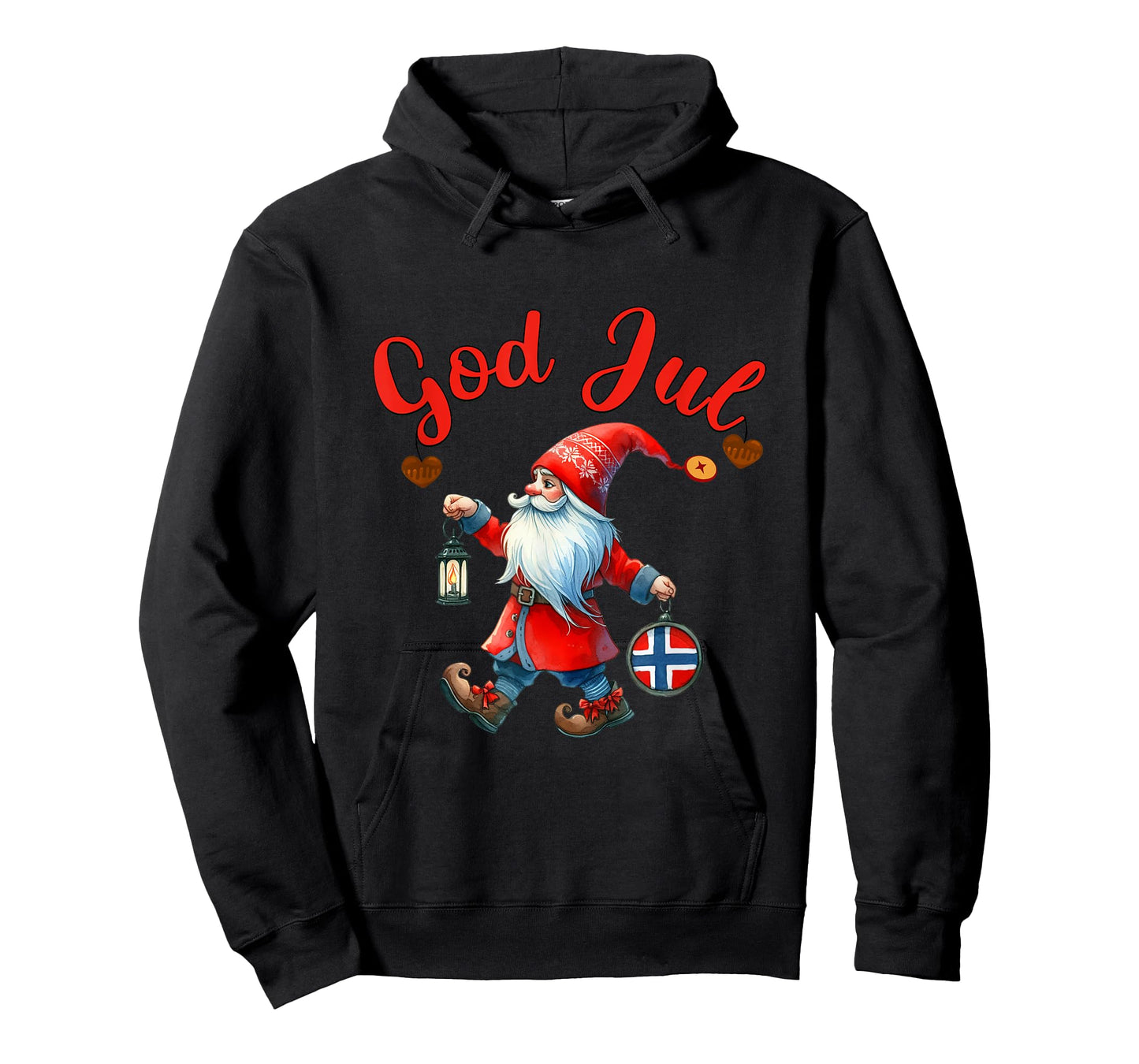 God Jul, Swedish Tomte Gnome, Scandinavian Merry Christmas T-Shirt
