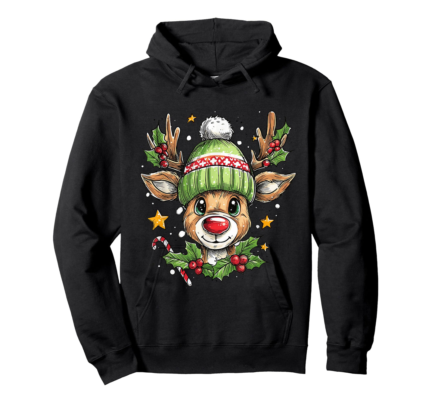 Dude Reindeer Christmas Lights Cozy Reindeer Boy Xmas Outfit T-Shirt