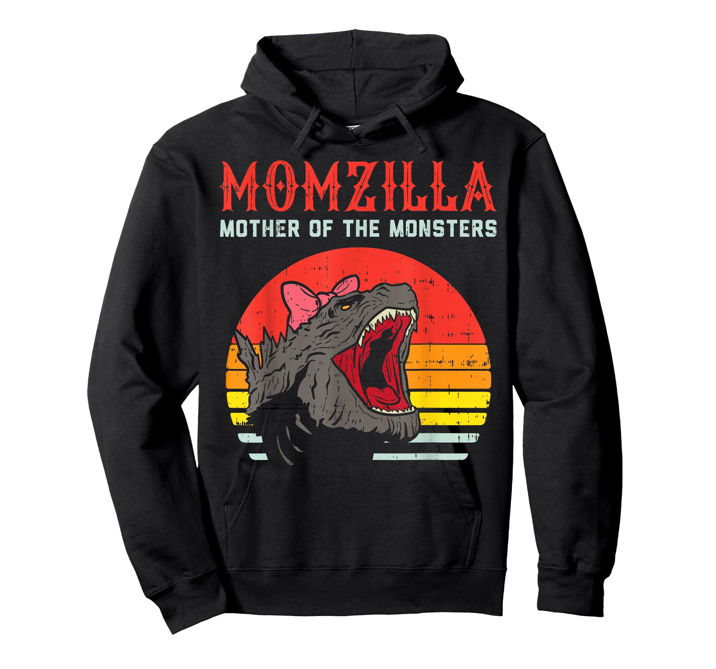 Momzilla Mother Of Monsters Ribbon Retro Mama Step Mom Gift T-Shirt