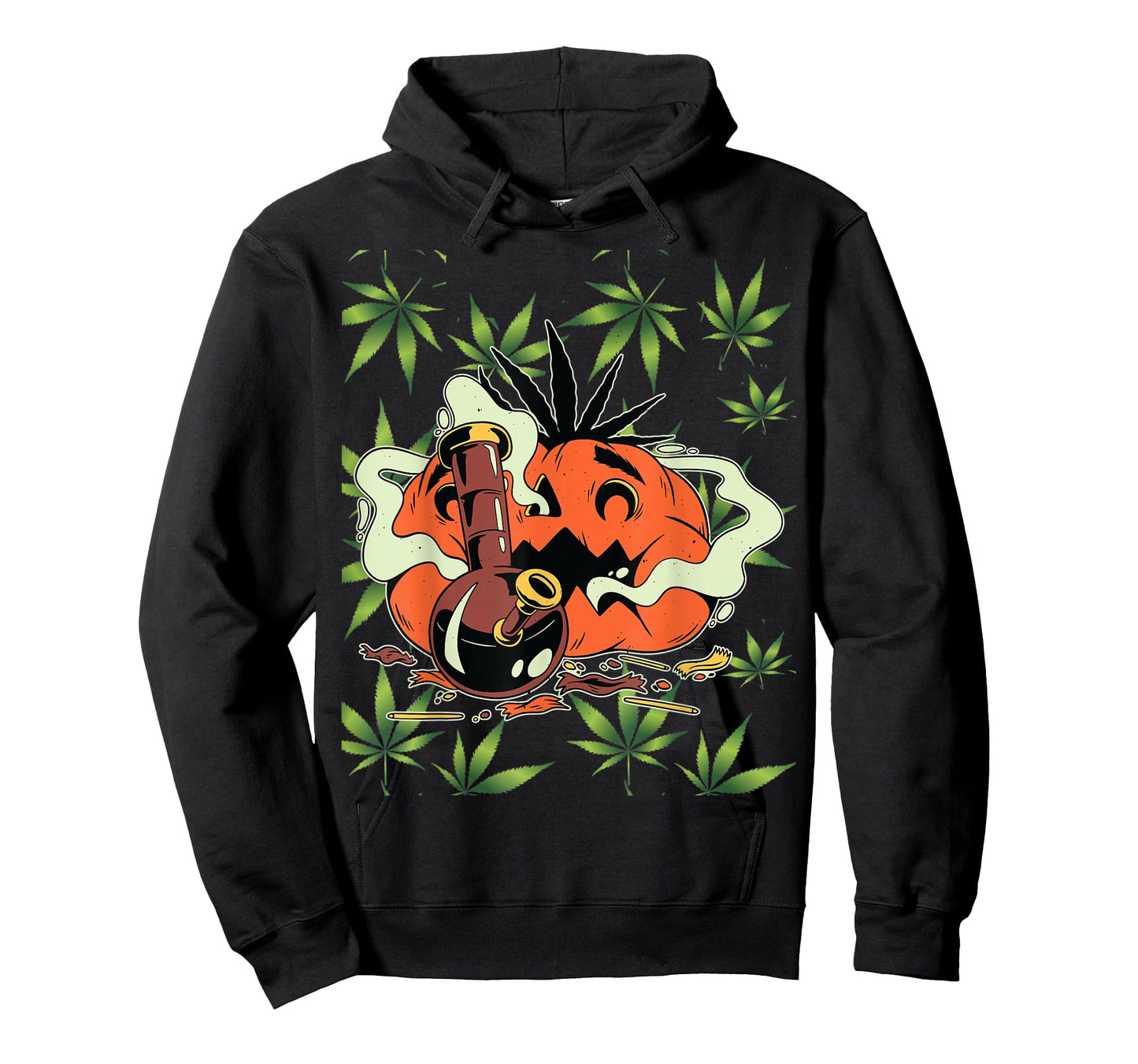 Mens Halloween Marijuana Costumes Accessories Pumpkin Bong T-Shirt