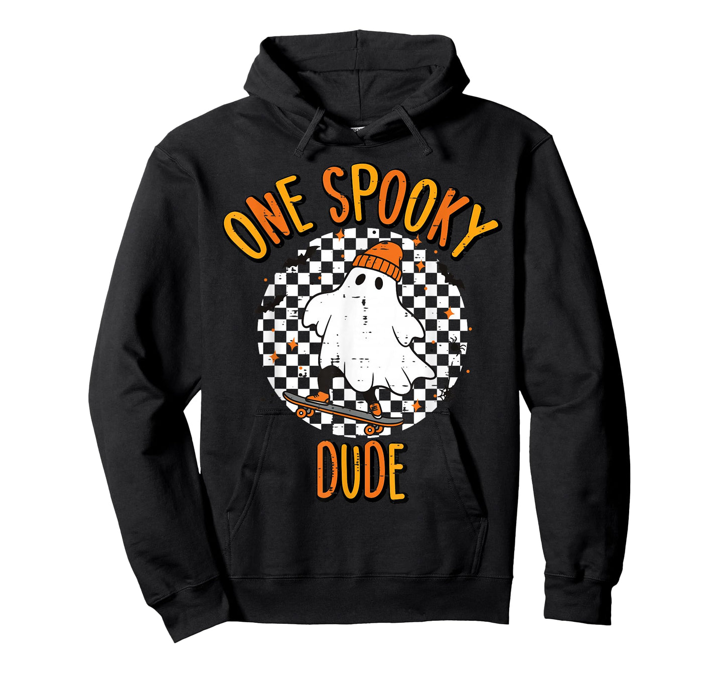 Halloween Ghost Skateboard Spooky Dude Costume Men Boys Kids T-Shirt
