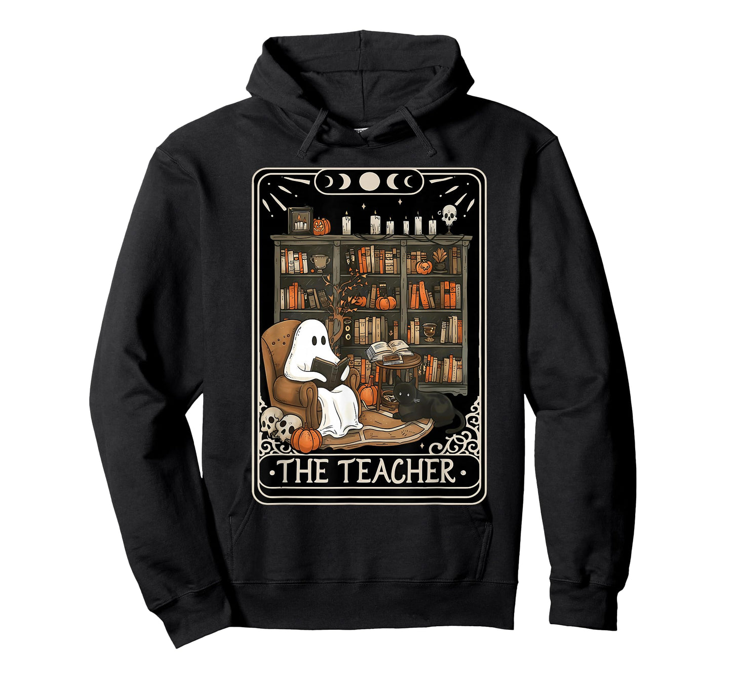 The Teacher Funny Ghost Book Reading Books Lover Halloween T-Shirt