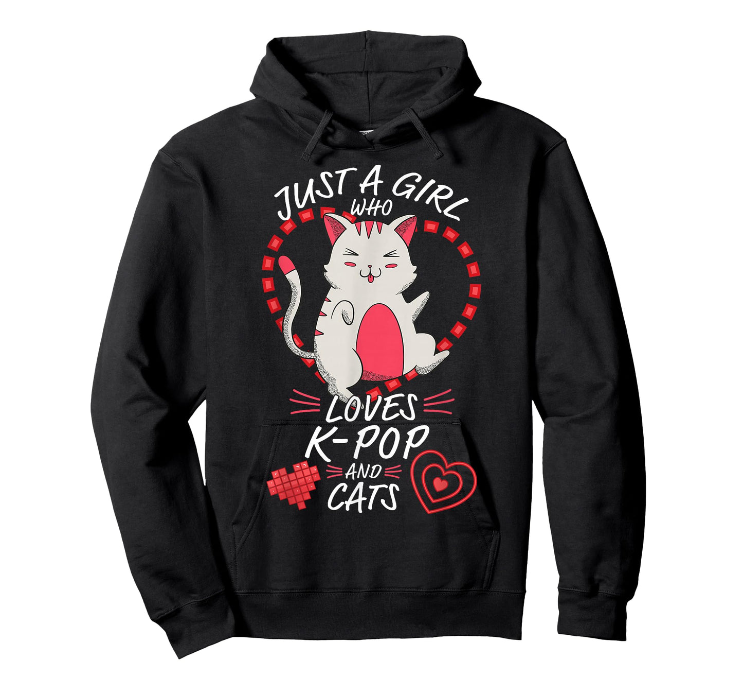 Just A Girl Who Loves K-Pop and Cats - Cute Anime Kawaii Cat T-Shirt