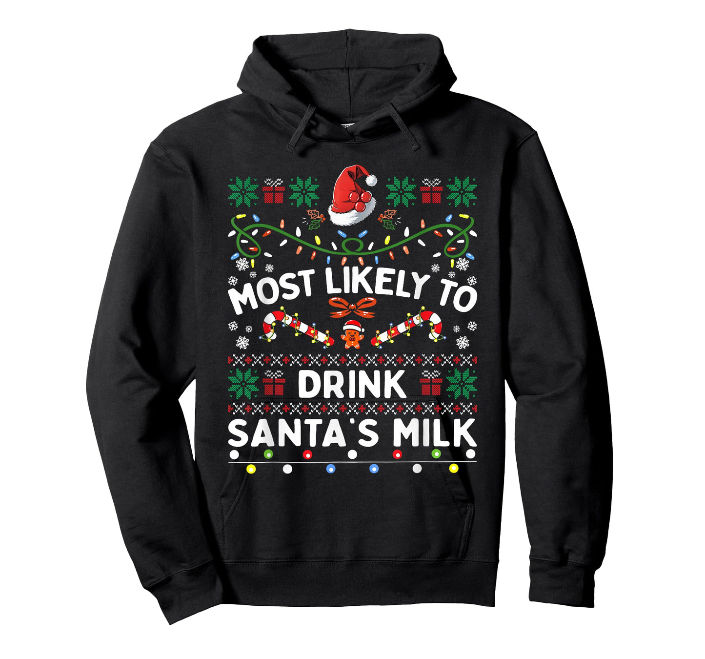 Most Likely To Drink Santa's Milk Funny Christmas Family T-Shirt