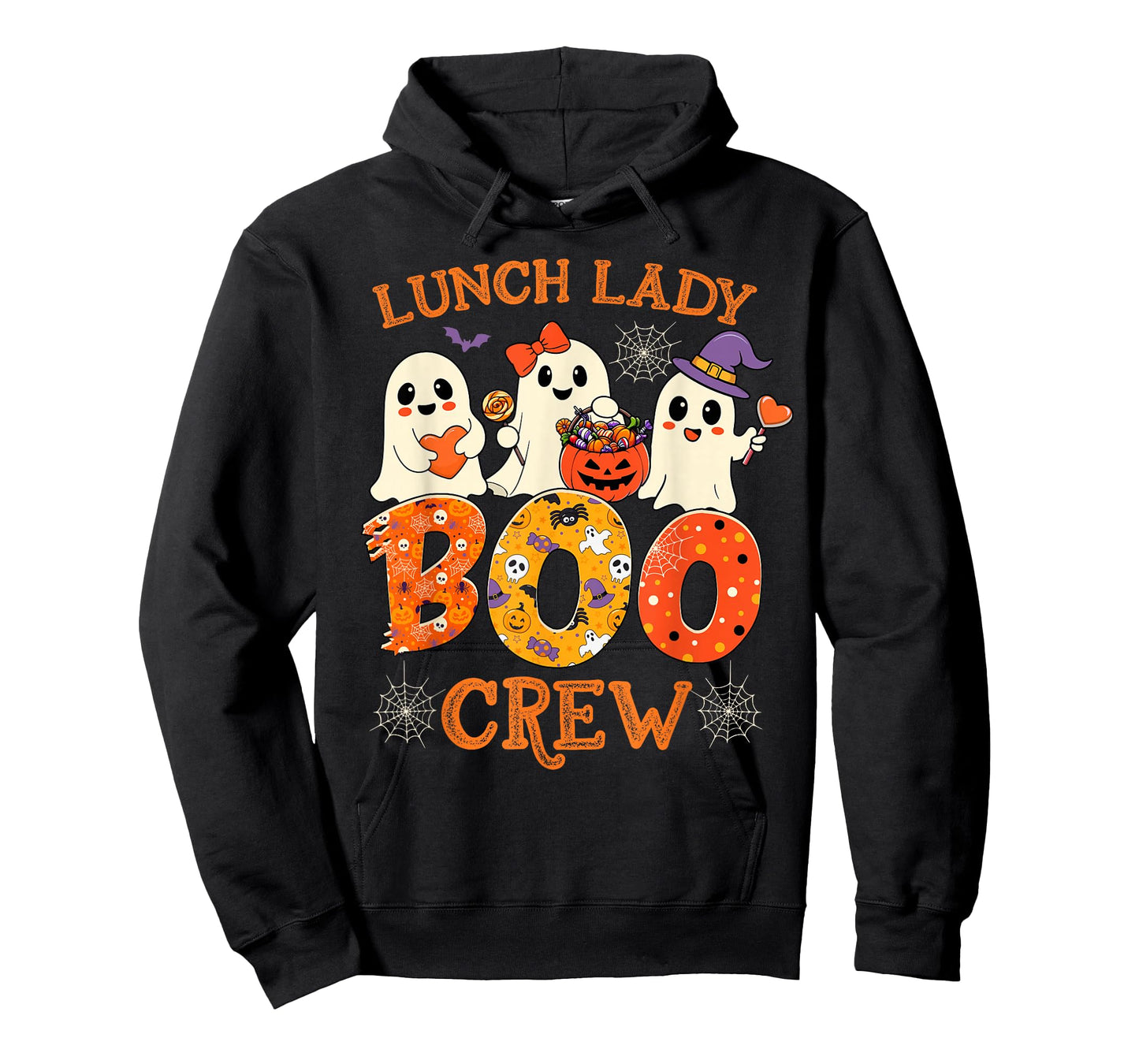 Lunch Lady Boo Crew Funny Halloween Spooky Costume Women T-Shirt