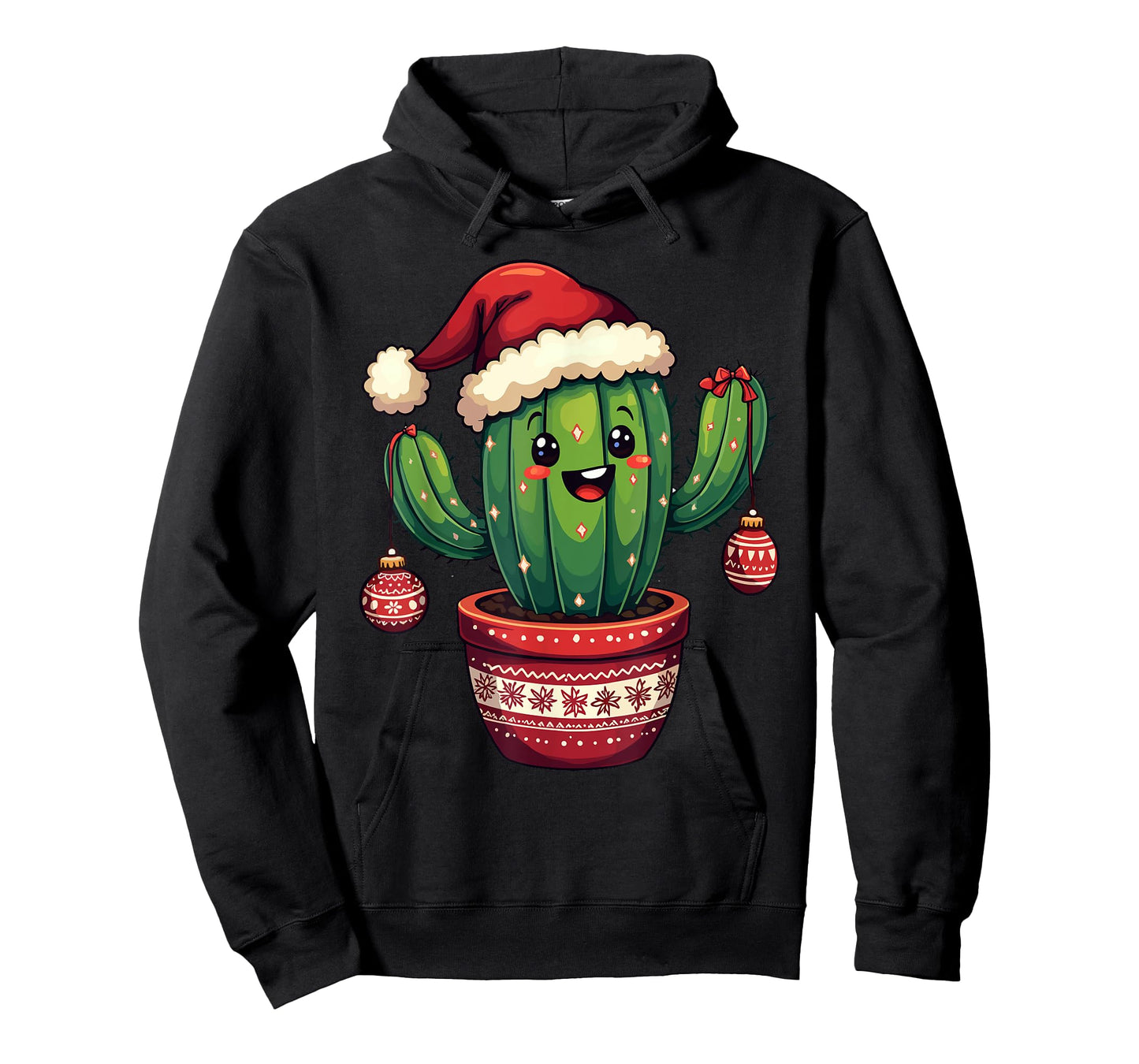 Cactus Santa Hat Funny Christmas Xmas Men Women Kids T-Shirt