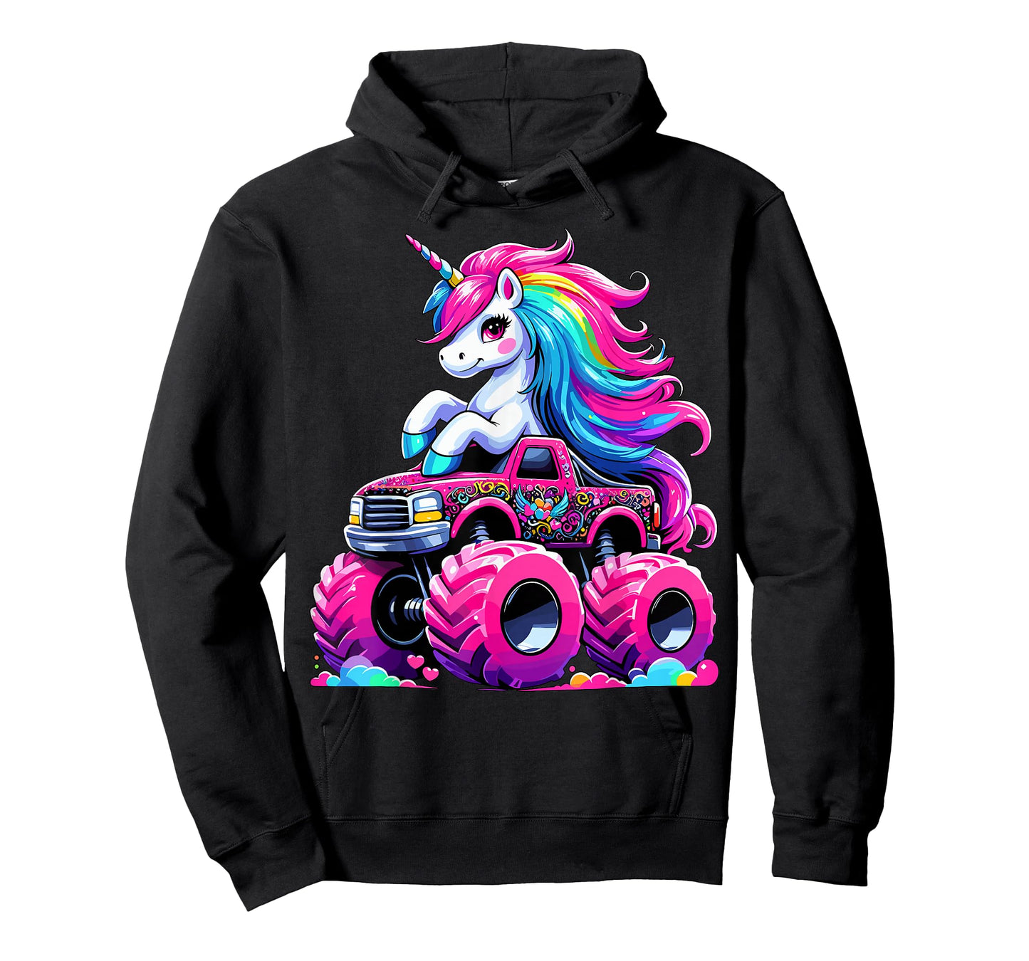 Cute Unicorn Riding Monster Truck T-Shirt