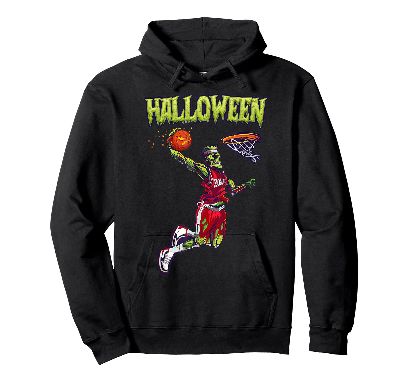 Jump Zombie Basketball Dunk Player Halloween Pumpkin Ball T-Shirt