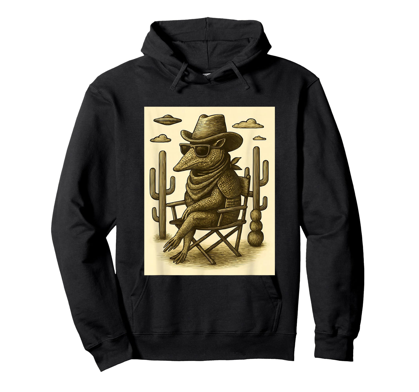 Vintage Cowboy Armadillo Sunglasses Animal Alien UFO Western T-Shirt