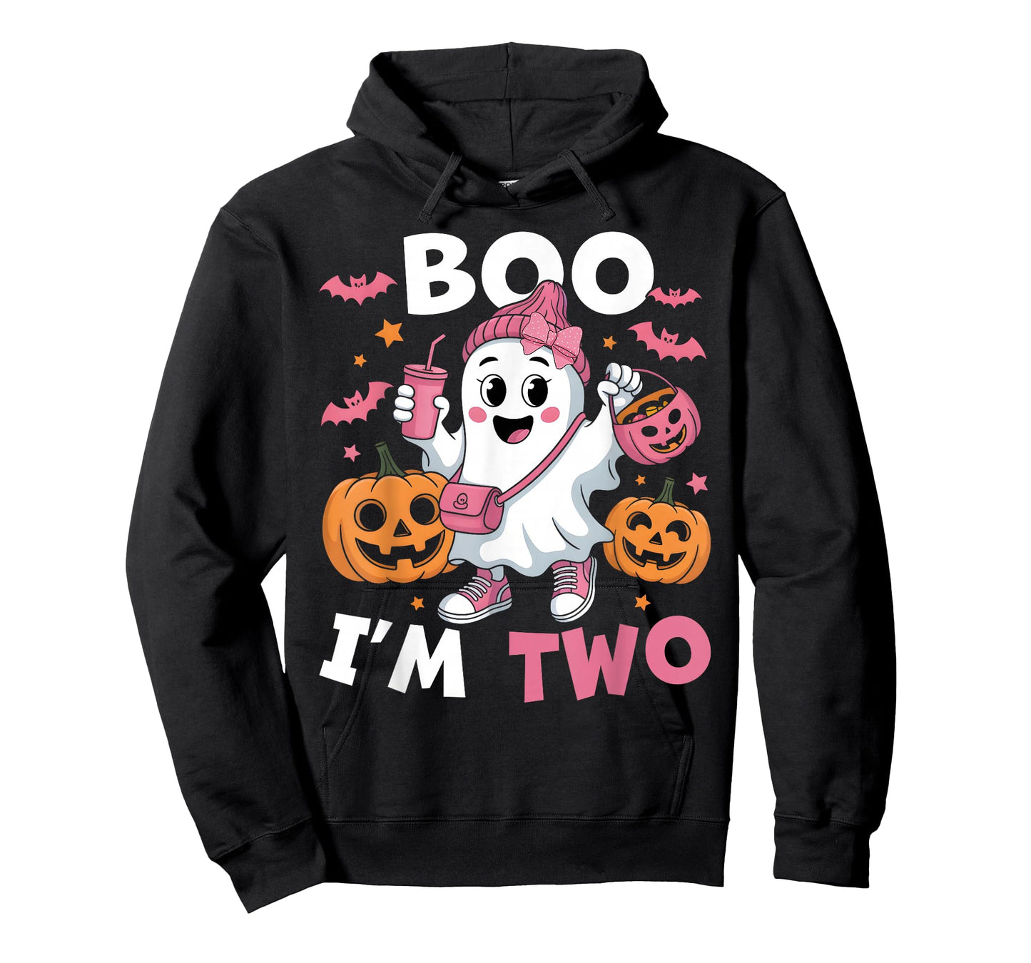 Ghost Boo I'm Two 2nd Birthday Kids Halloween Groovy T-Shirt