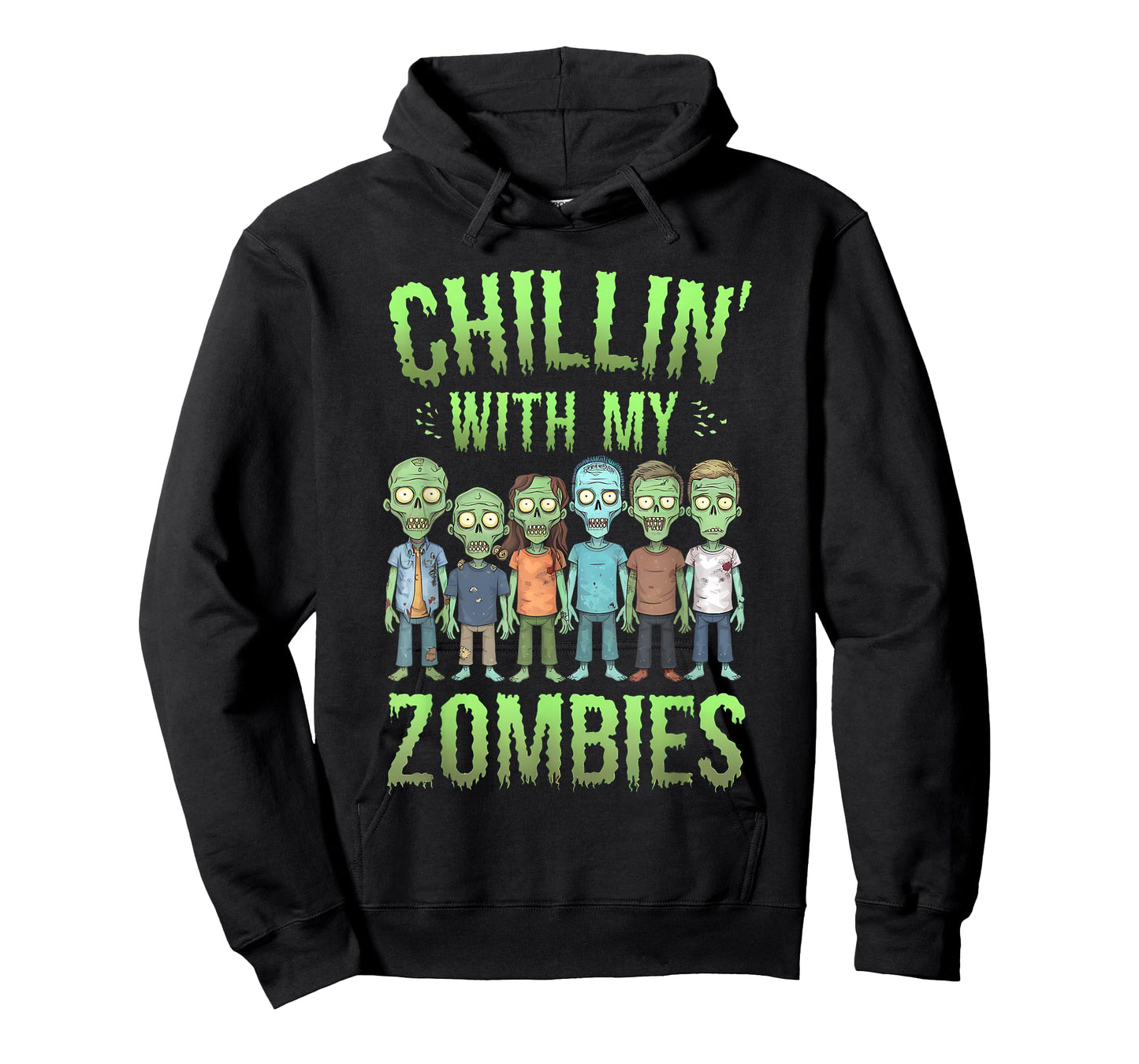 Chillin With My Zombies Halloween Men Women Boys Kids Funny T-Shirt