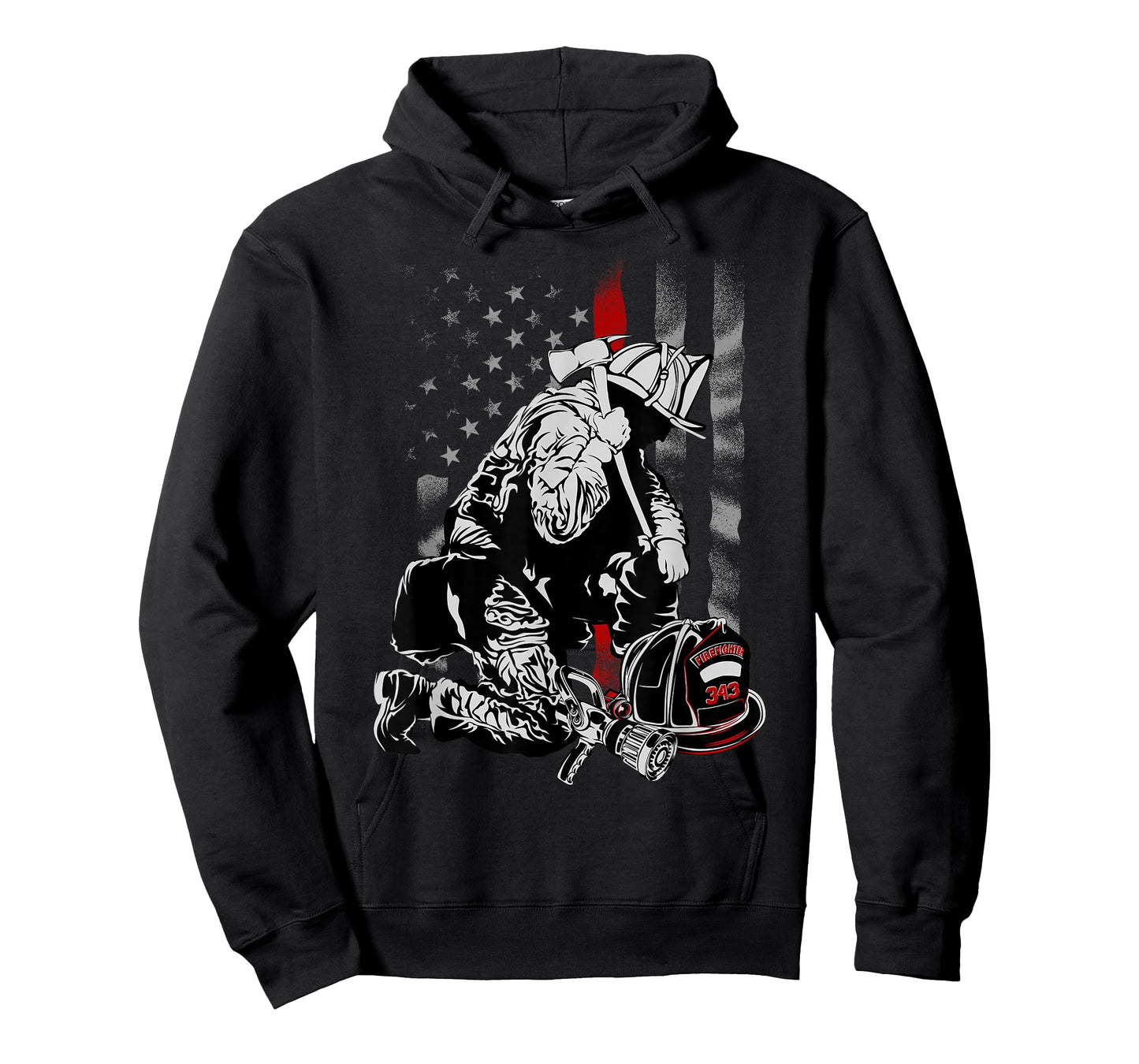 Fireman American Flag Shirt Thin Red Line Firefighter USA T-Shirt