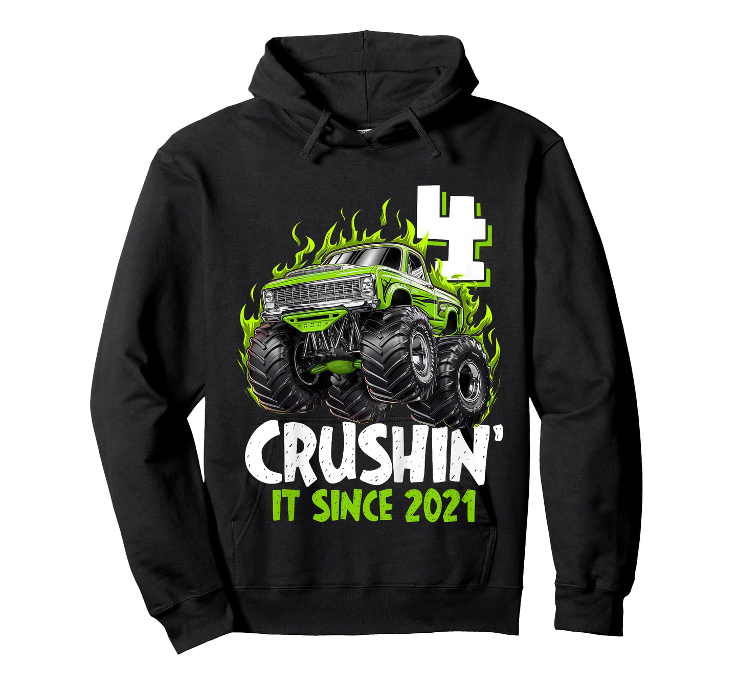 Kids Birthday Monster Truck 4 Year Old Boys 4th Party Born 2021 T-Shirt