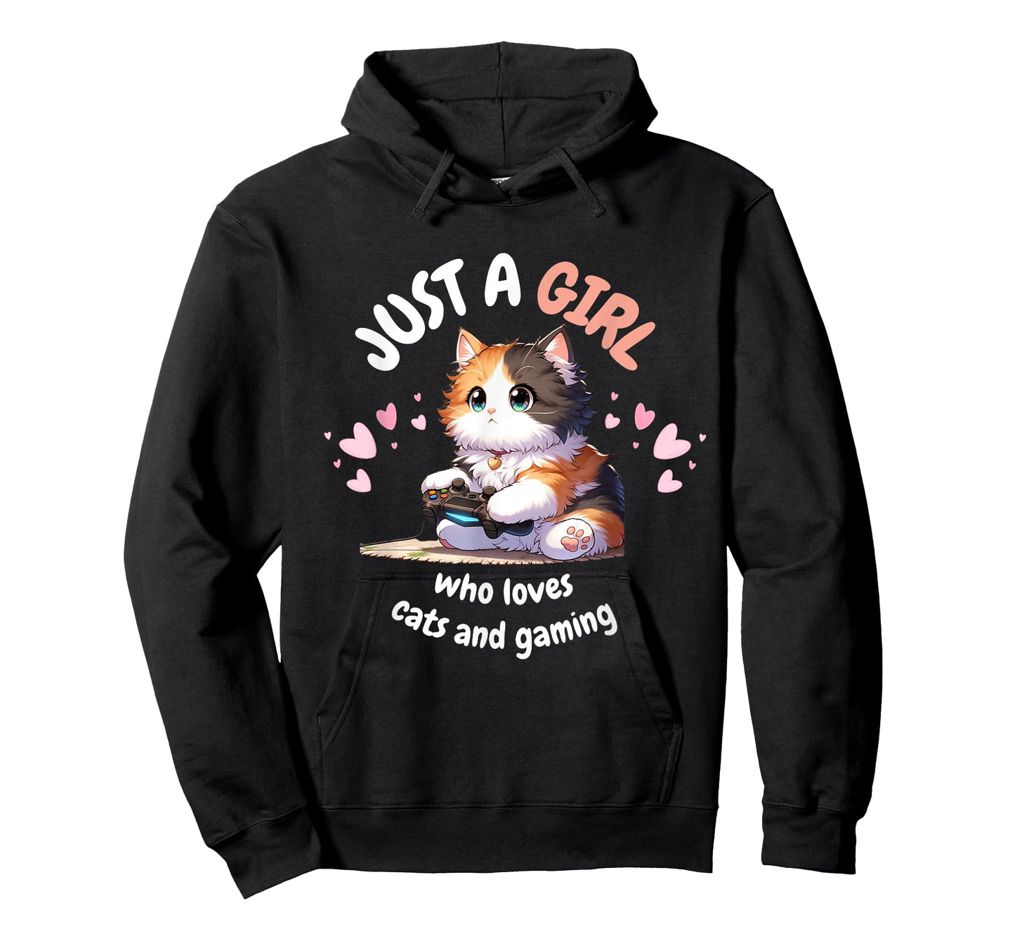 Just A GIRL Who Loves Cats Gaming cute Kawaii Anime Otaku T-Shirt