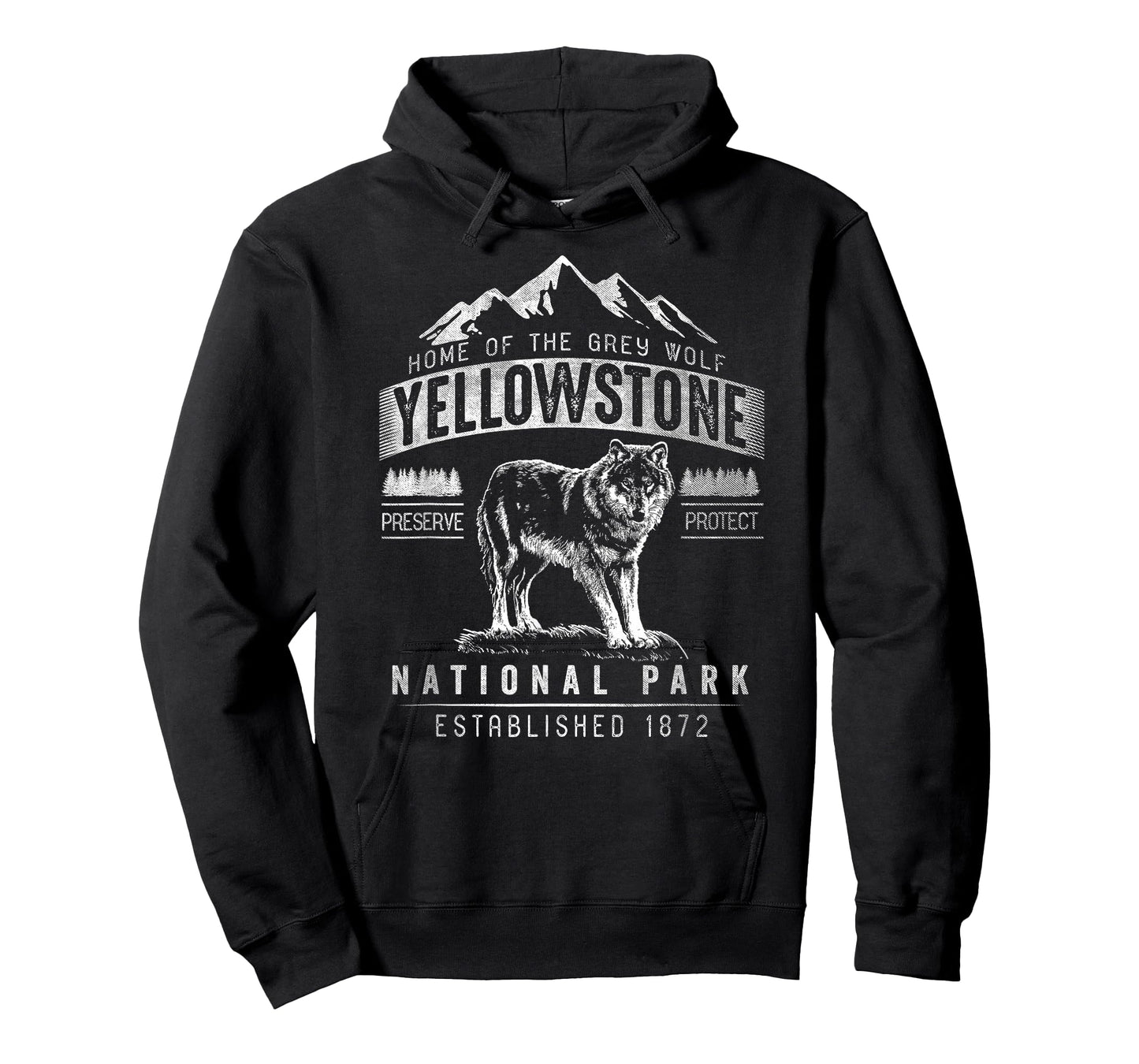 Vintage Grey Wolf Yellowstone National Park T-Shirt