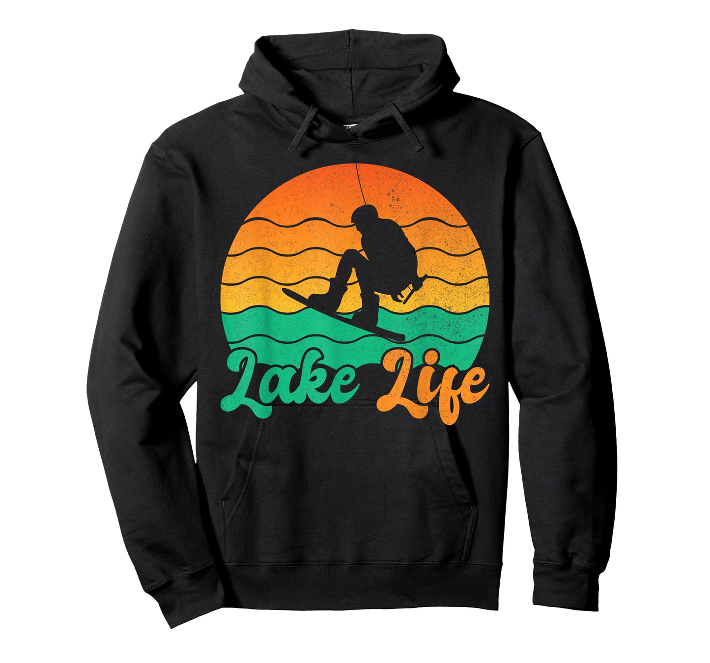 Wakeboard Wakeboarder Lake Life Retro Wakeboarding Sunset T-Shirt