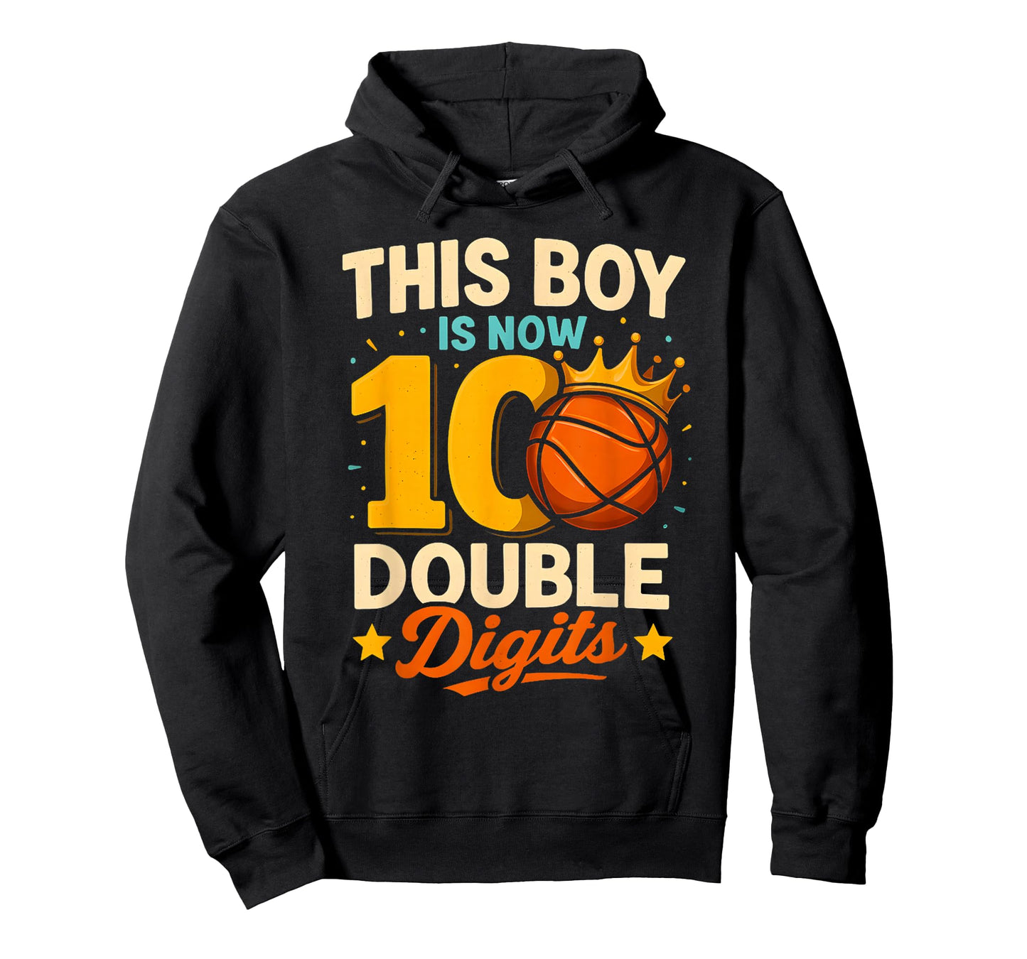 Double Digits Basketball Birthday Boy 10 Year Celebration T-Shirt