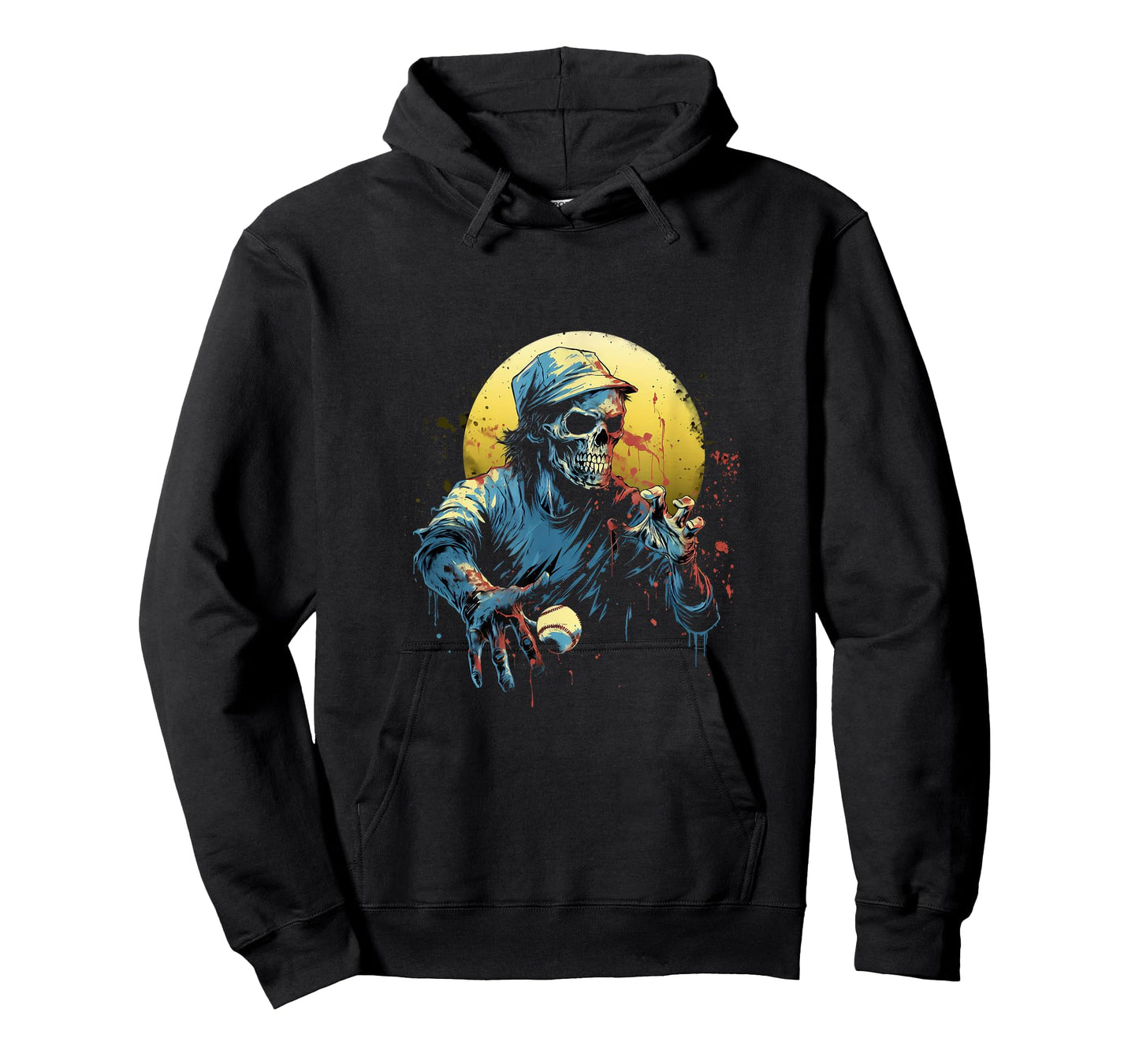 Zombie Playing Baseball Halloween Baseball Player T-Shirt