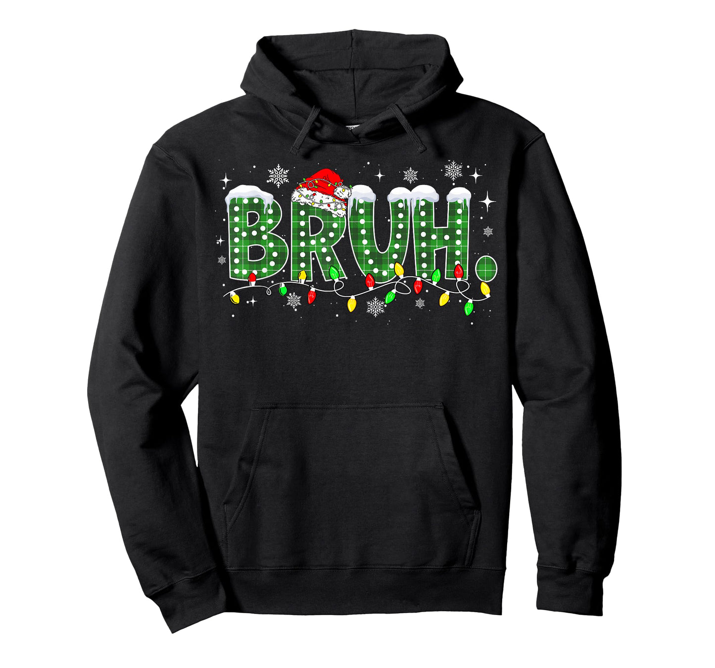 Funny Bruh Christmas Pajamas Plaid Teens Boys Kids Xmas T-Shirt