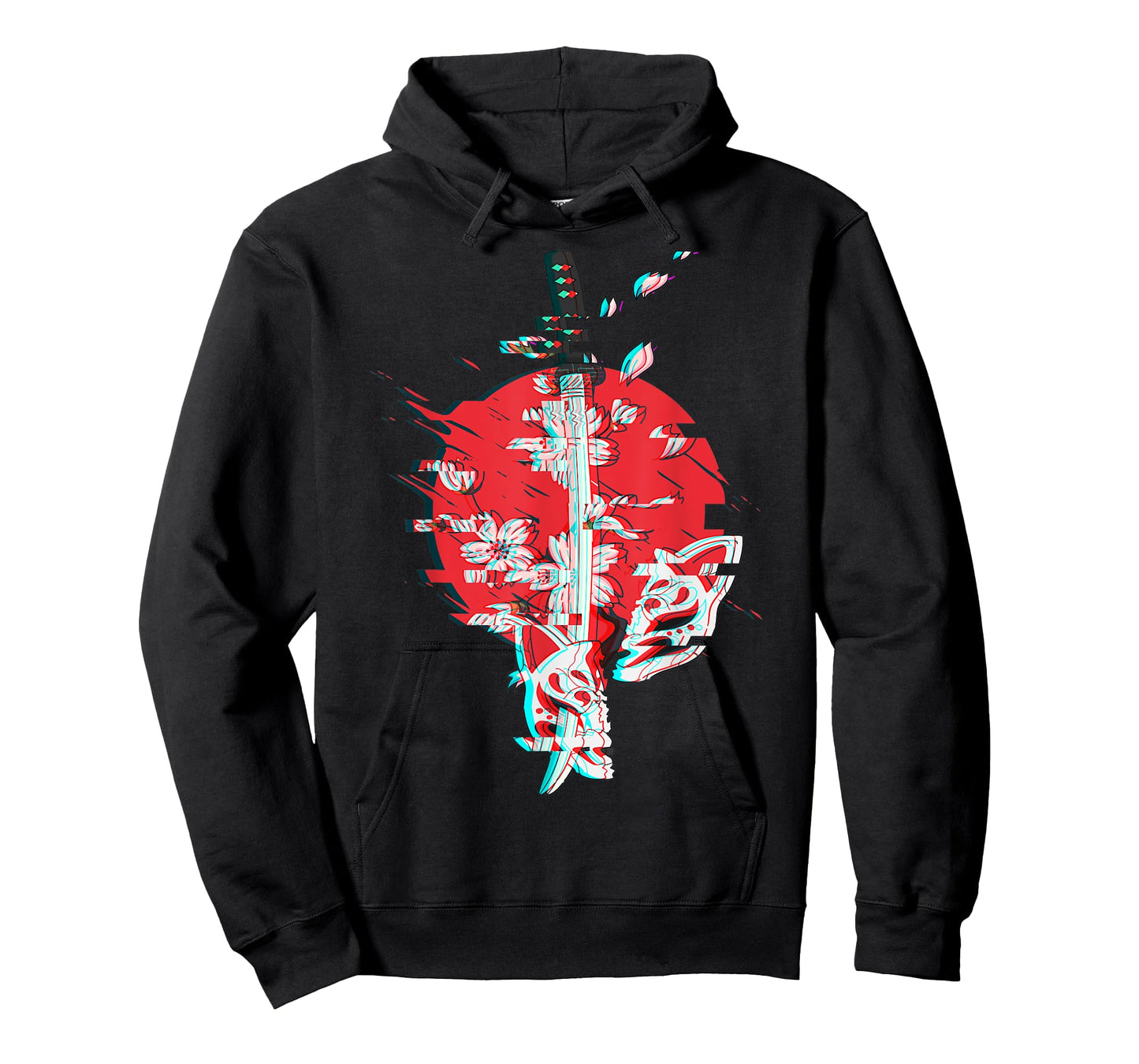 Japanese Anime Mask Kitsune Samurai Oni Monster Vaporwave T-Shirt