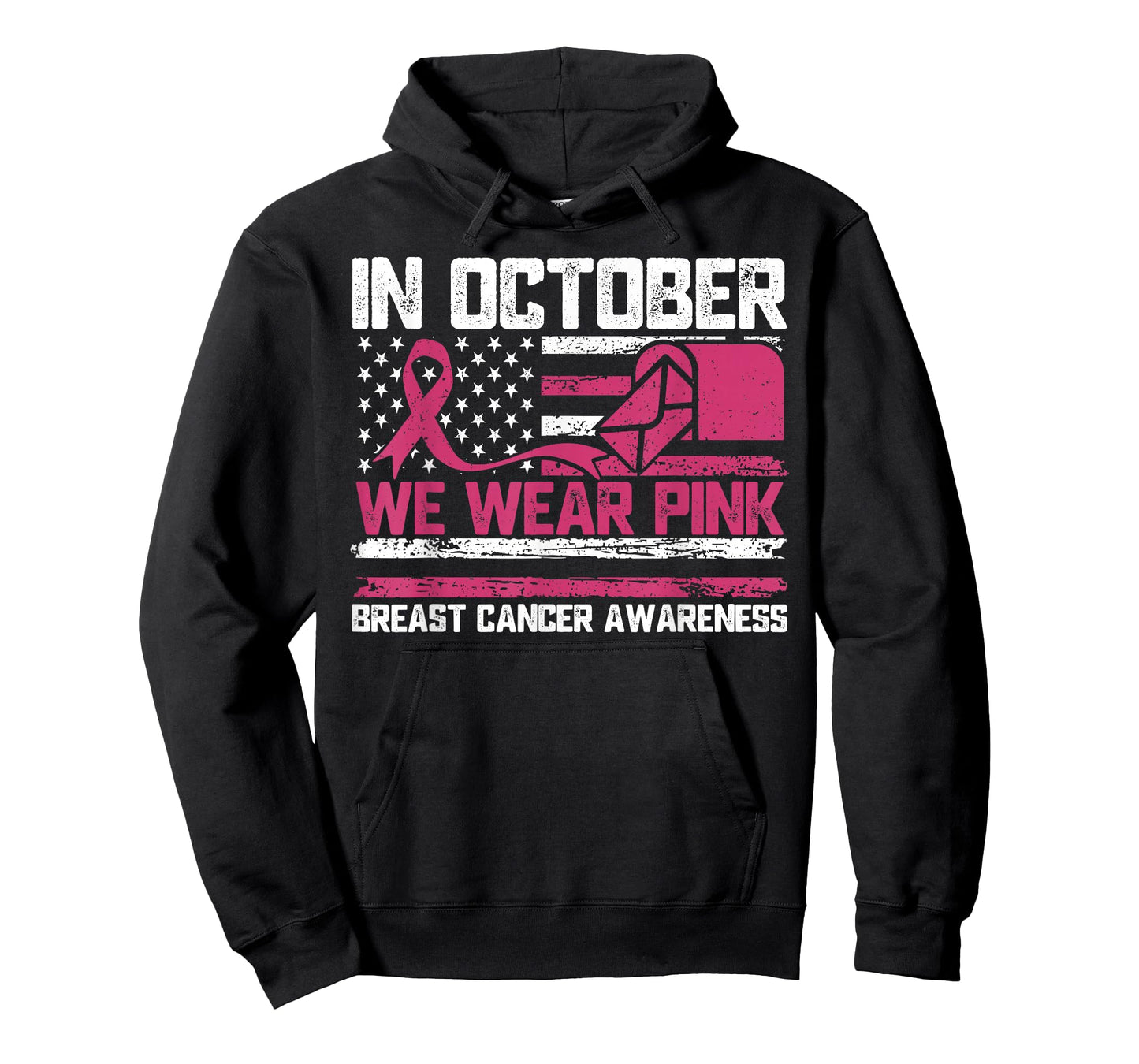 in October We Wear Pink Postal Worker Breast Cancer T-Shirt