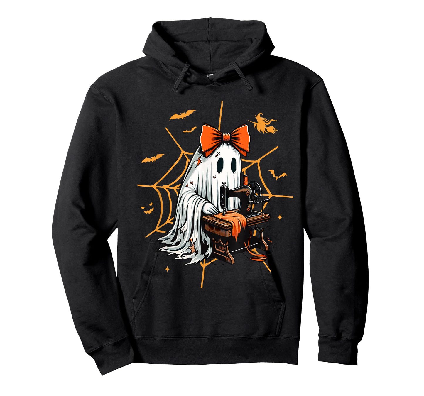 Cute Ghost Quilter Sewing Halloween Scary Costume Retro T-Shirt