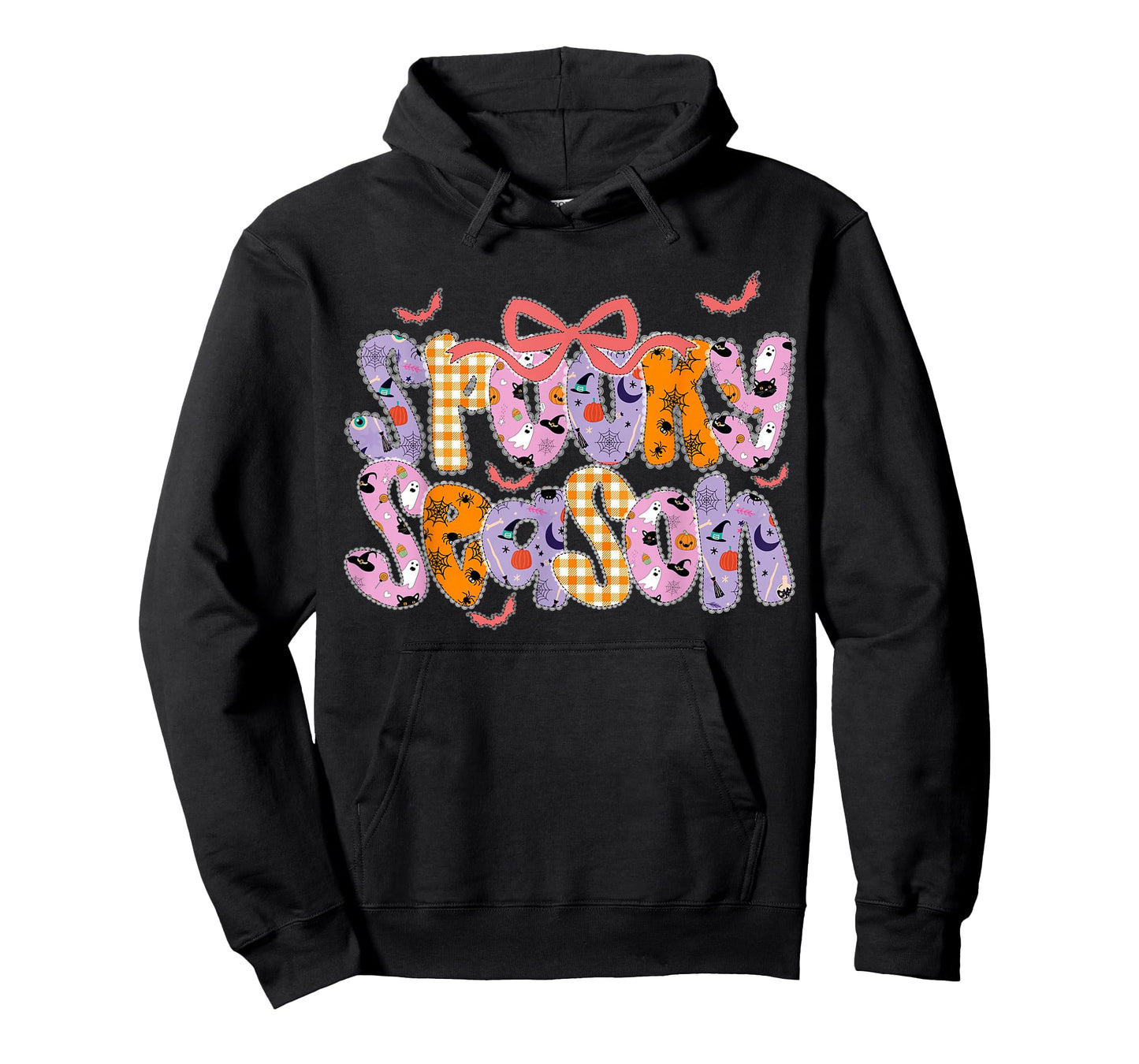 Spooky Season Halloween Coquette Bow Autumn Fall Girls Kids T-Shirt