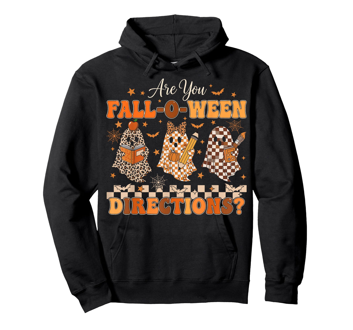 are You Fall O Ween Directions Funny Teacher Halloween Ghost T-Shirt