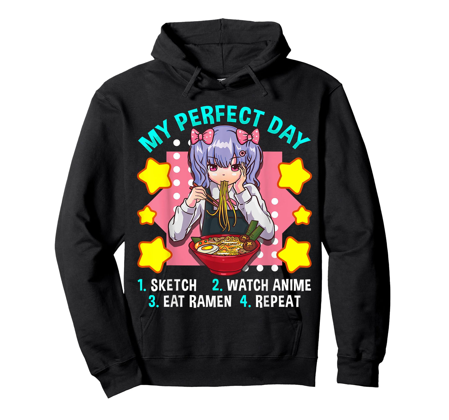 My Perfect Day Sketch Watch Anime Eat Ramen Repeat T-Shirt